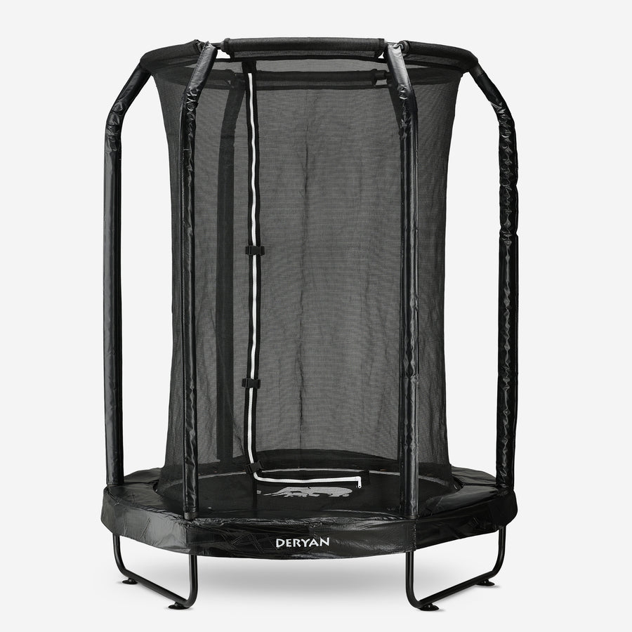 Barnetrampolin 140 cm med sikkerhetsnett - svart