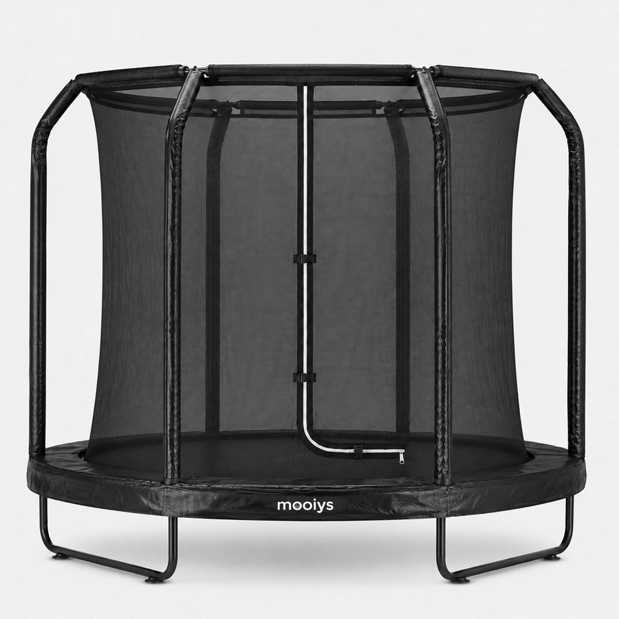 305 cm Kids' Trampoline with Safety Net and Ladder - Black