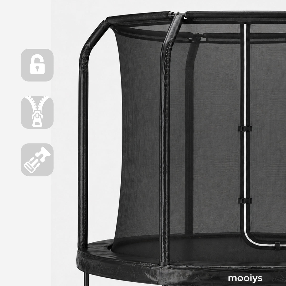 Kindertrampoline 305 cm met Veiligheidsnet en Ladder - Zwart