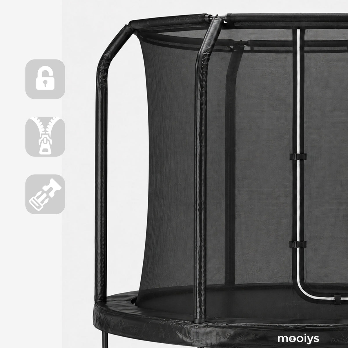 305 cm Kids' Trampoline with Safety Net and Ladder - Black