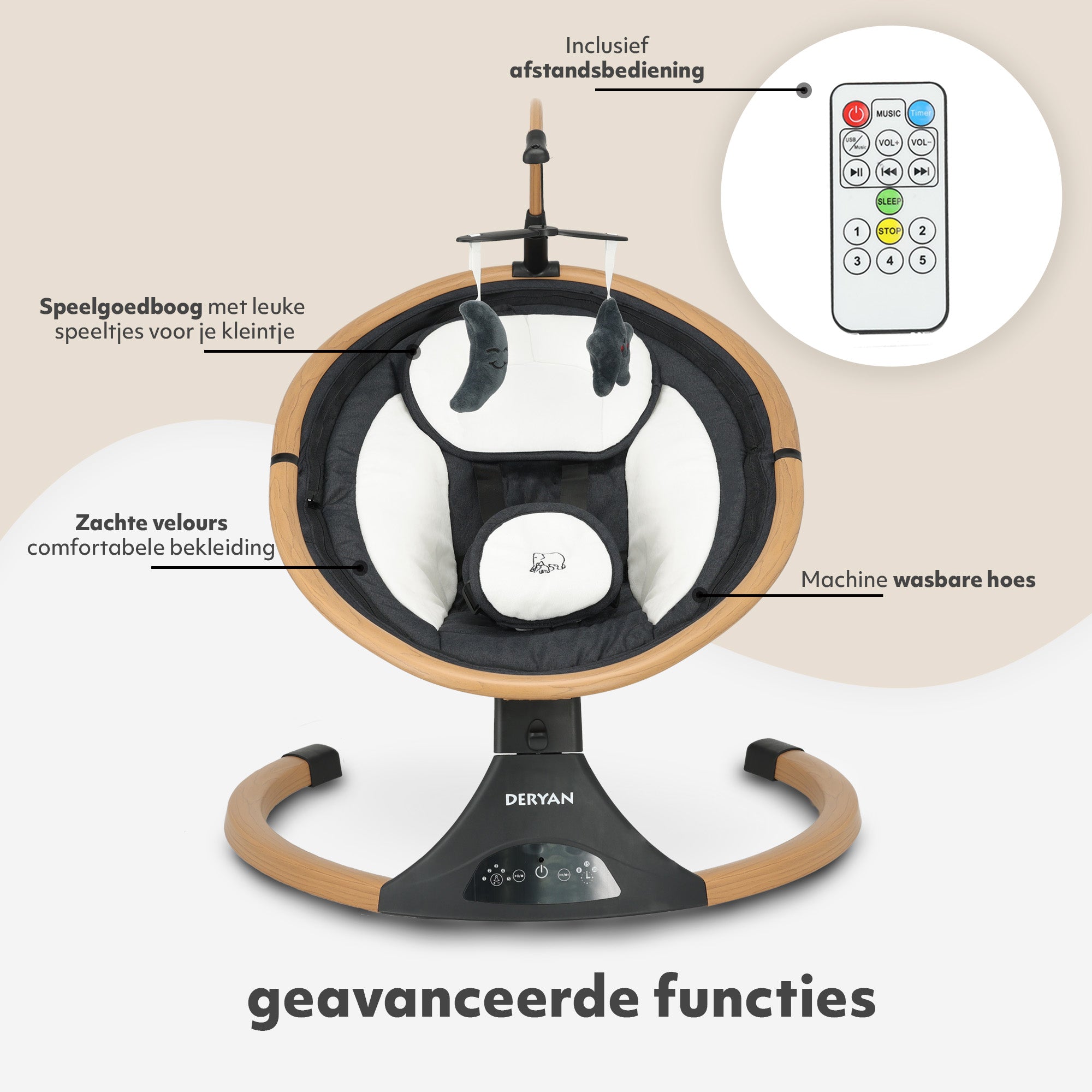 Silla mecedora eléctrica de madera