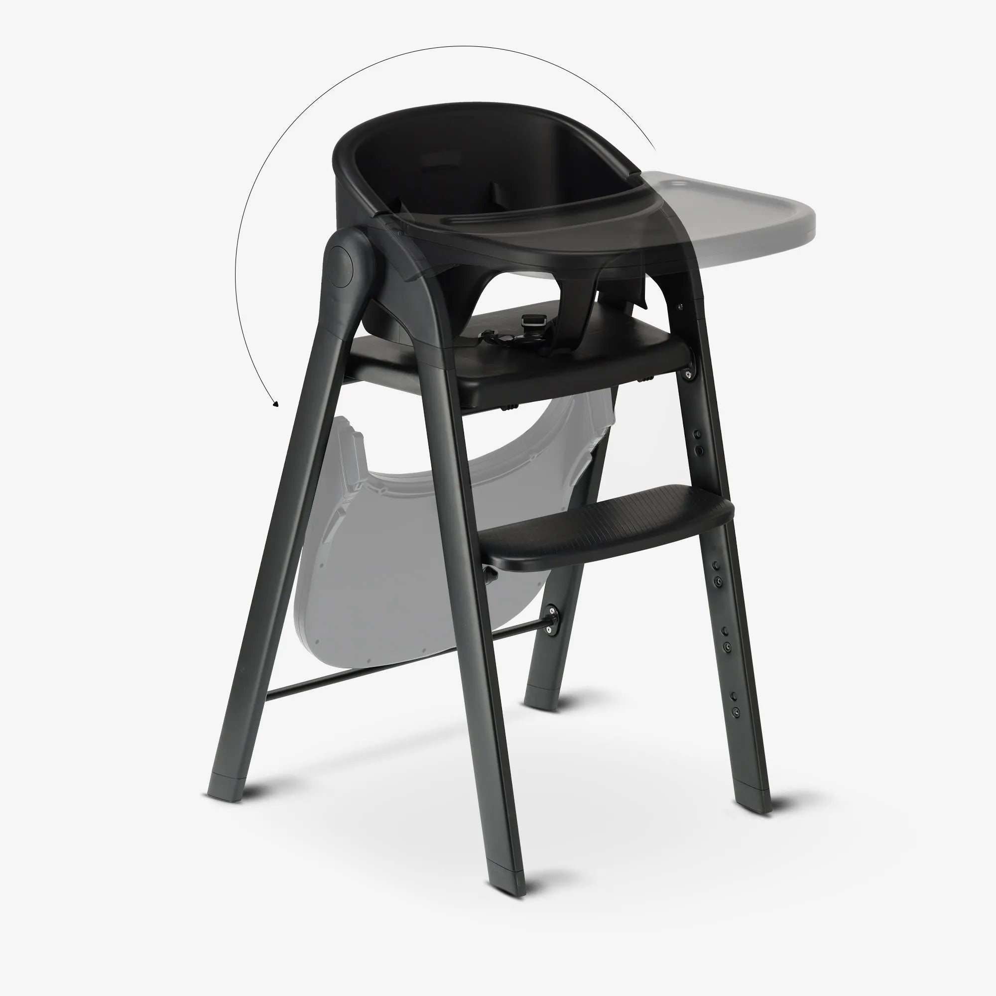 DERYAN Luxury High Chair with Bouncer - Black/Nougat