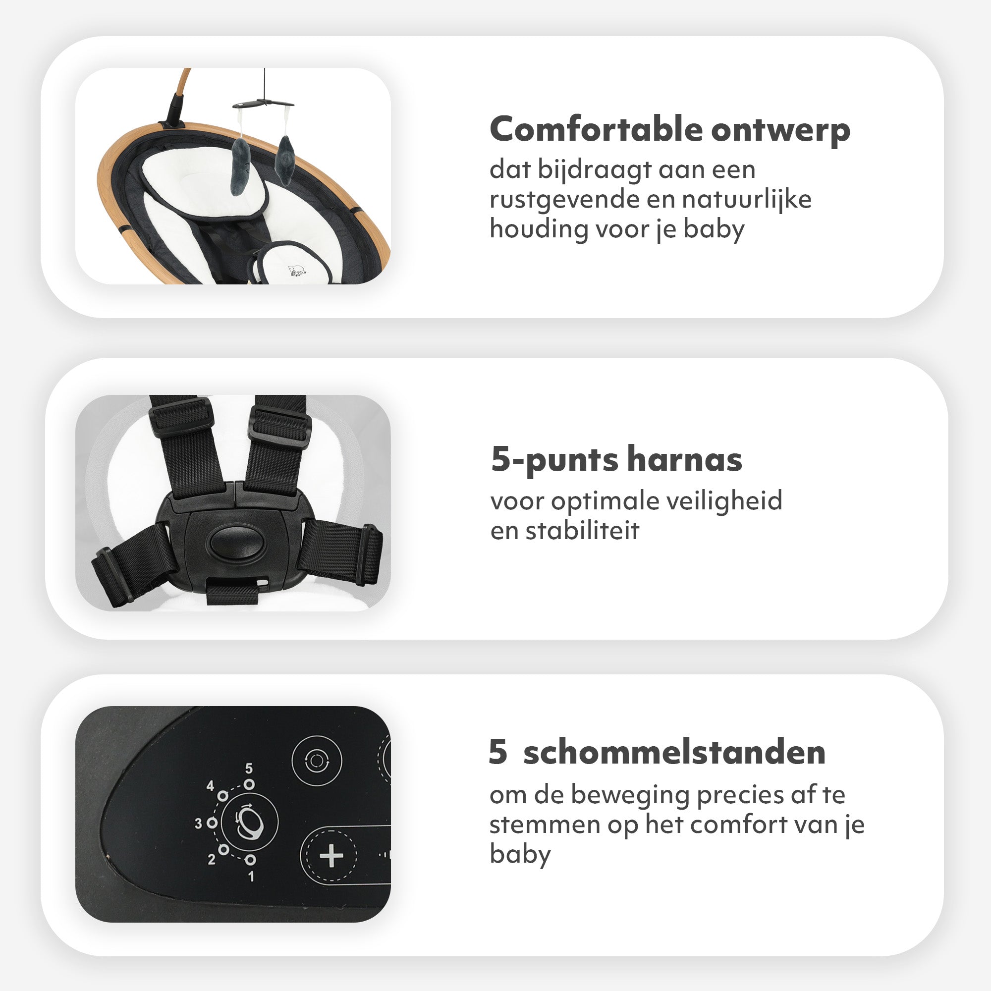 Silla mecedora eléctrica de madera