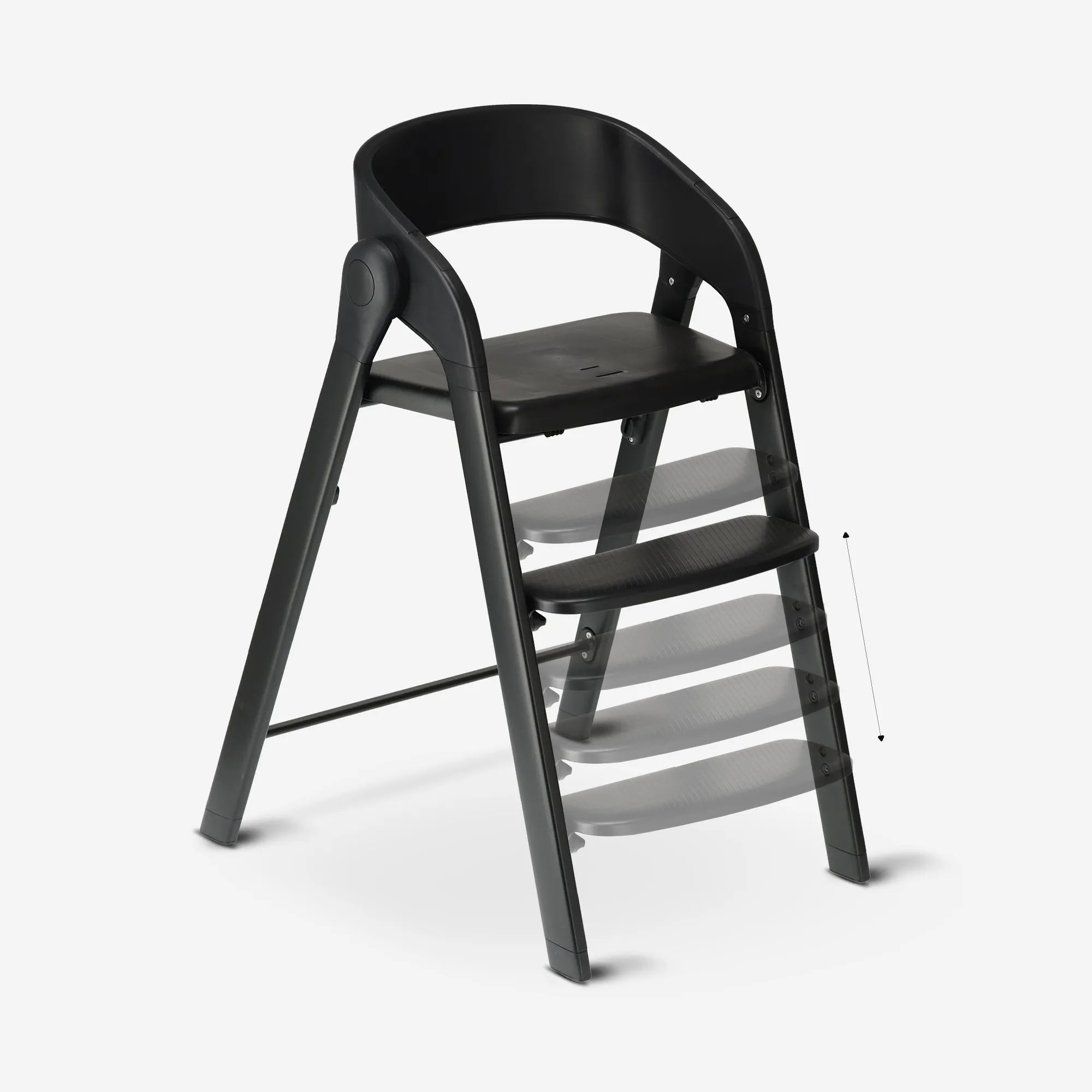 DERYAN Luxury High Chair with Bouncer - Black/Nougat