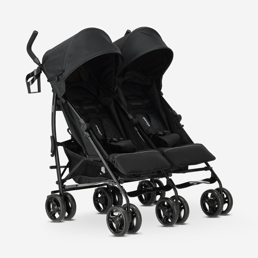 Miles Duo Stroller - Twin Stroller - Lightweight Double Stroller - Black