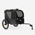 2-in-1 foldable dog bike trailer with an aluminum frame, reflectors, safety belt for dogs up to 44.1 lb, e-bike compatible.