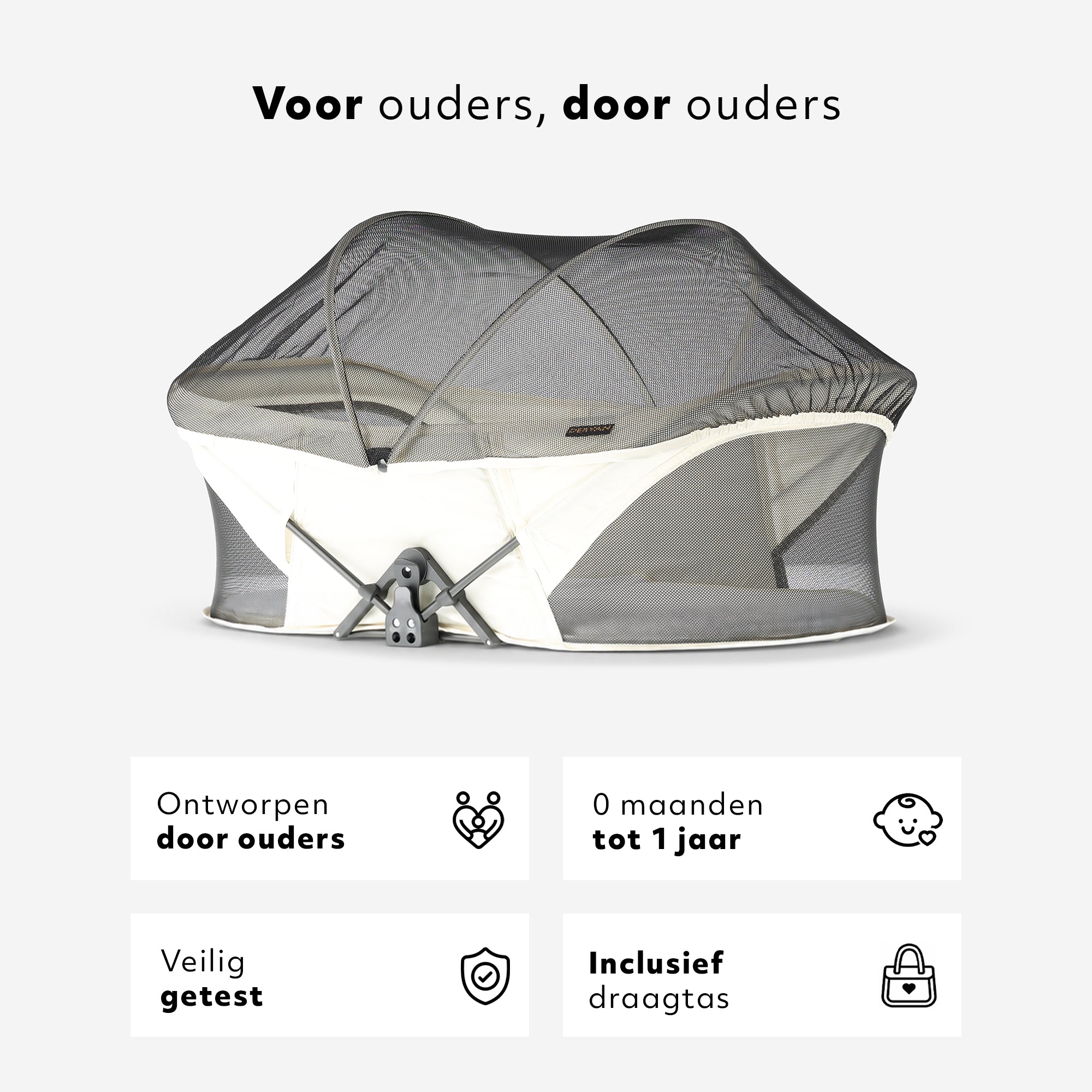Infant Deluxe BabyBox reiseseng kremfarget med lett aluminiumsramme