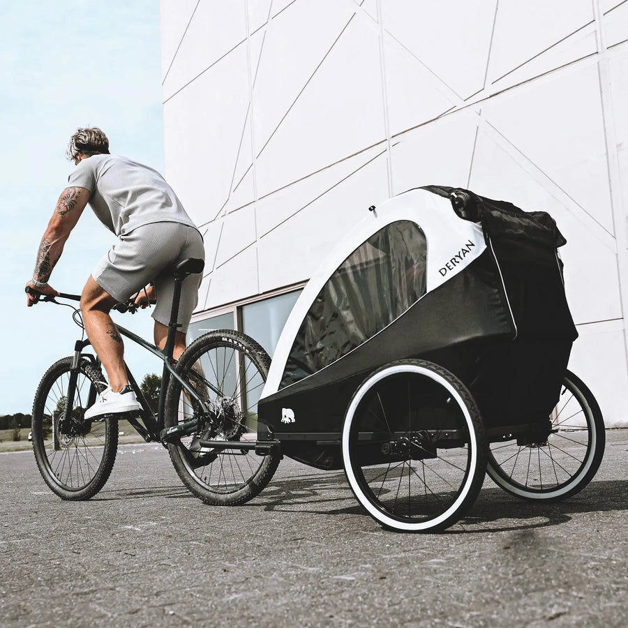 Luksusowy wózek rowerowy – wózek rowerowy, spacerówka i wózek do biegania – czarny/kremowy