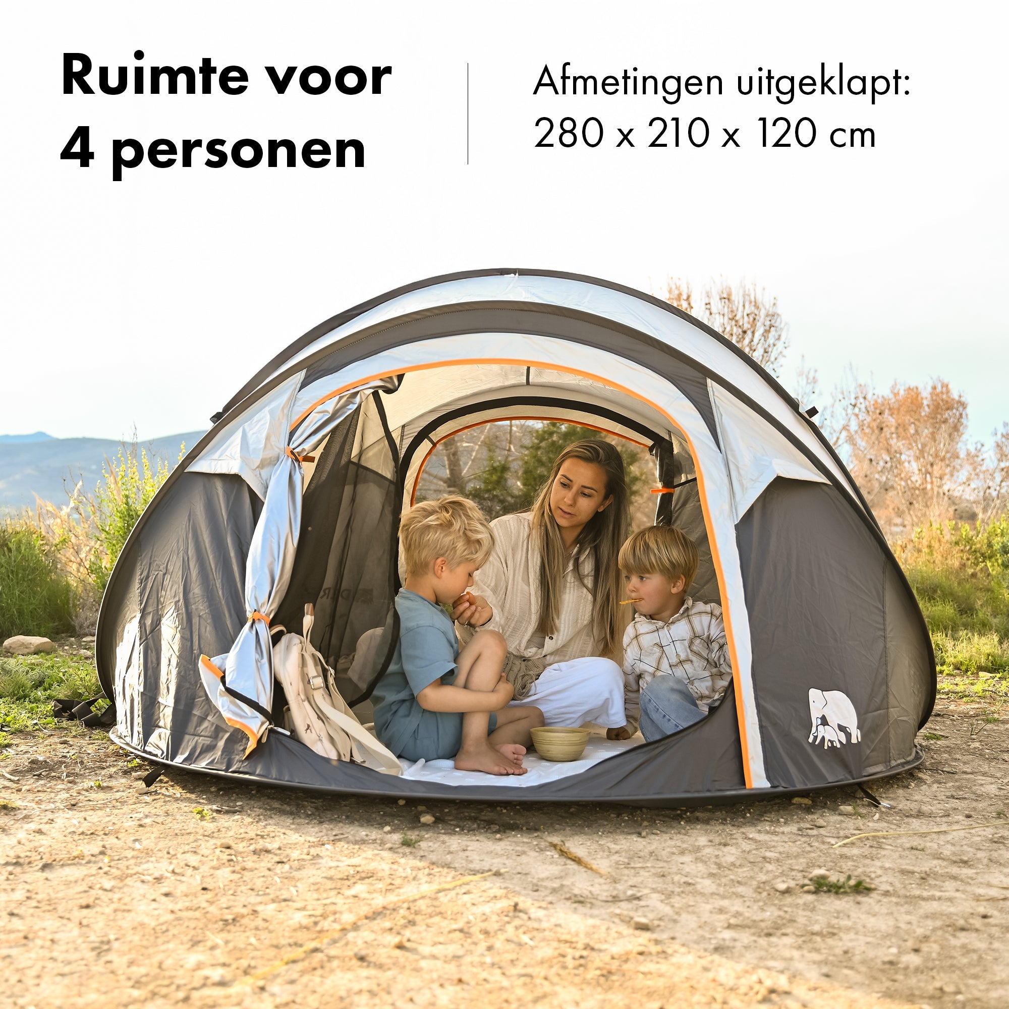 Pop Up Tent - 2000MM Water Column - Cream