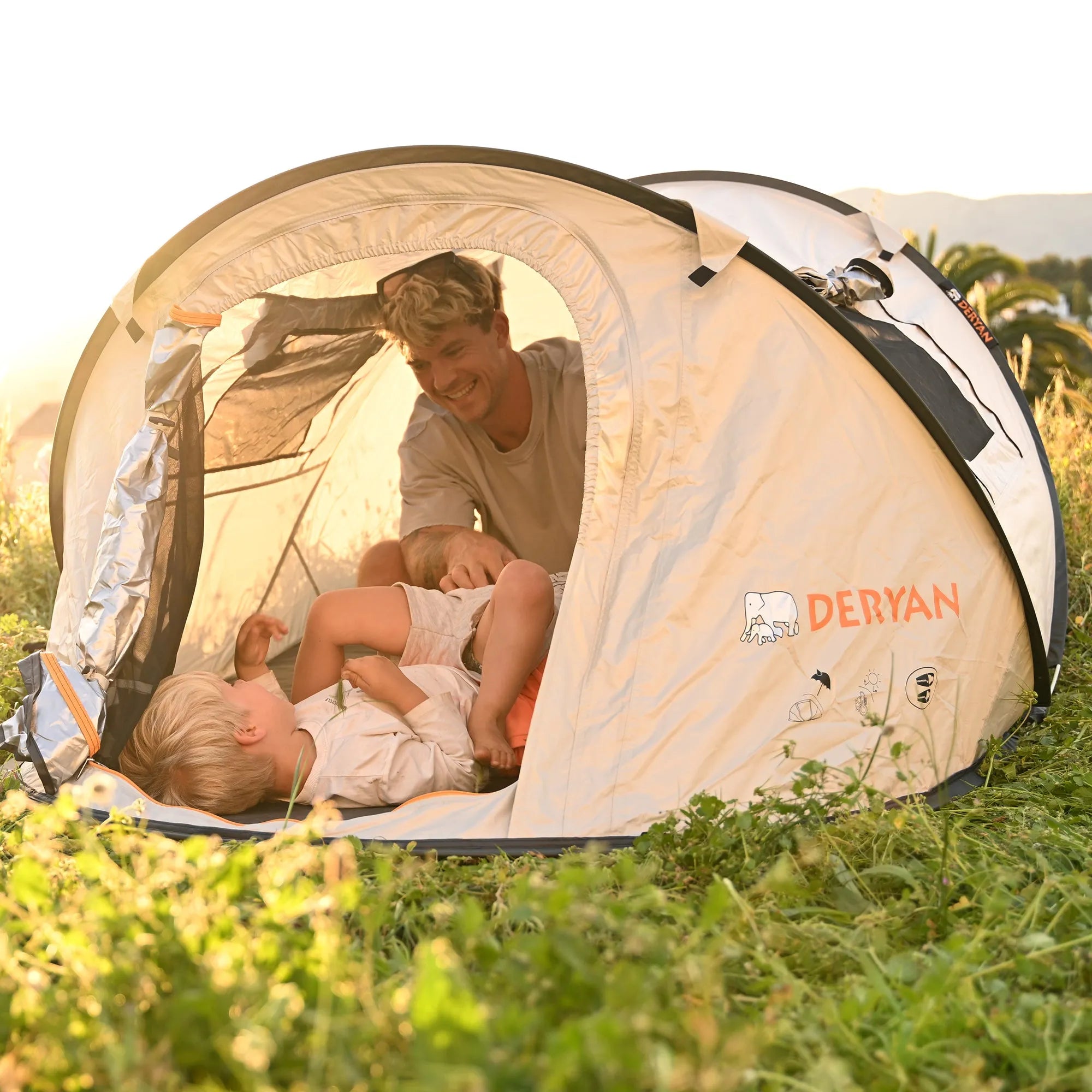 Pop Up Tent Dome - 2000MM Water Column - Cream