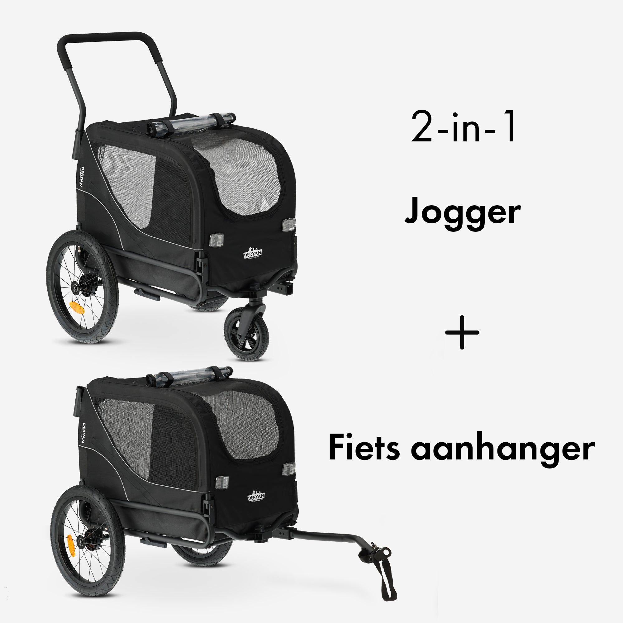 Dog Bike Trailer 2-in-1 – Foldable – Up to 20kg – Suitable for E-bikes