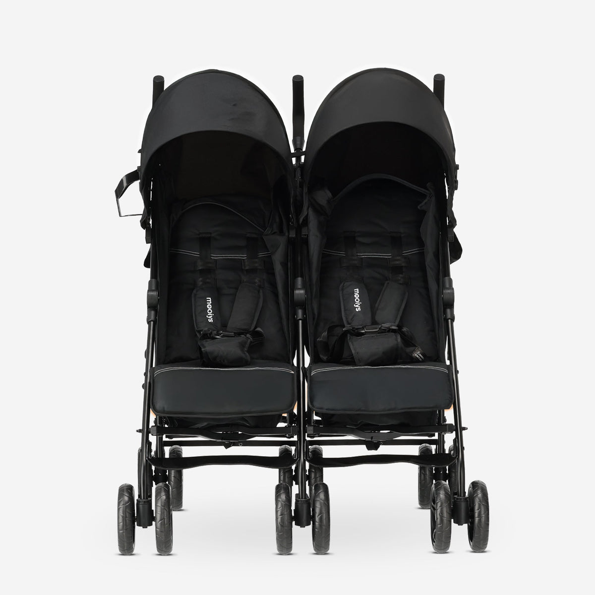 Miles Duo Buggy - Tweeling Buggy - Lichtgewicht dubbele buggy - Zwart