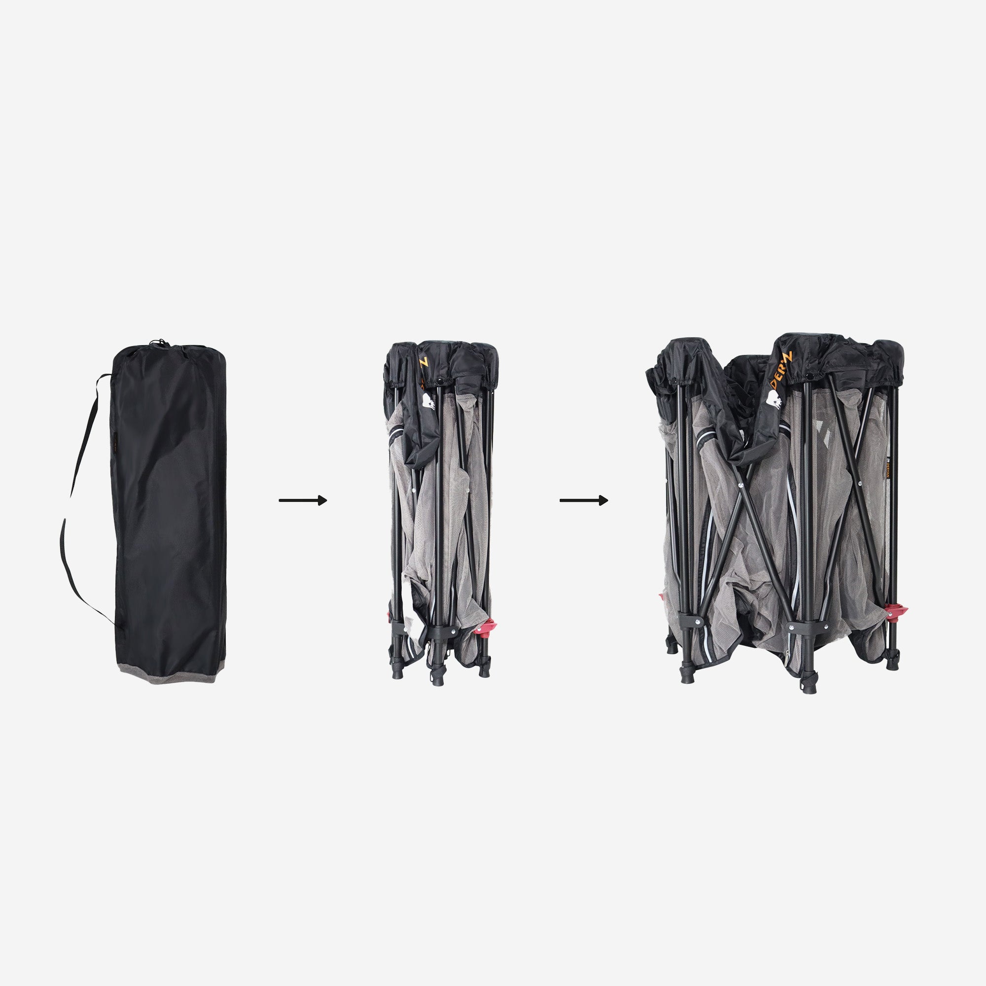 DERYAN Buddy Altalena Neonato Ergonomica, Pieghevole, Regolabile 3 Posizioni, Da 0 A 9 Kg – In Nero