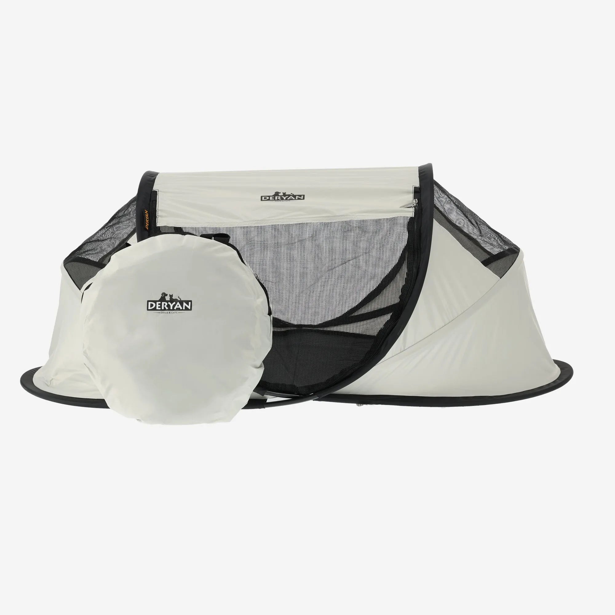 DERYAN Dogs & Cats - Luxus Pop-Up Reisebett für Haustiere - Hundeauslauf - Pop-up-System - Faltbare Hundehütte - Extra dickes Netzgewebe - Medium