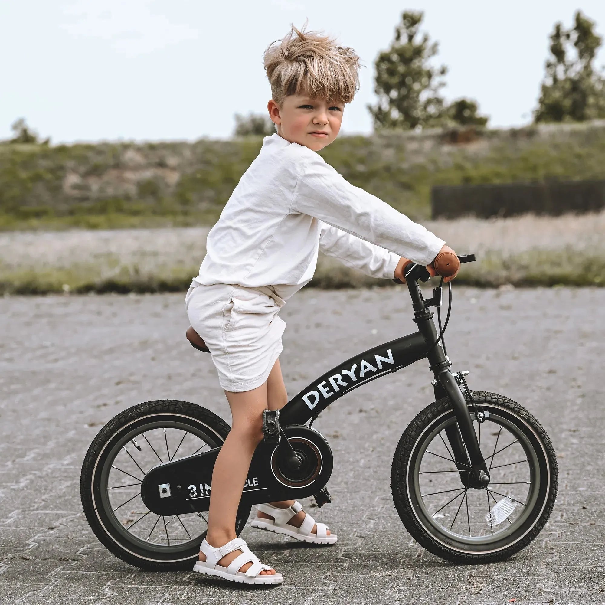 Luxe Kinderfiets 14 inch 3 in 1 loopfiets