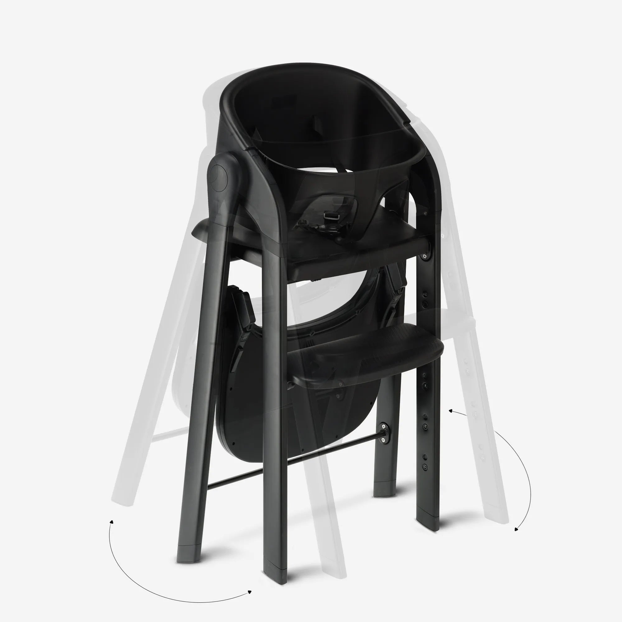 DERYAN Luxury High Chair with Bouncer - Black/Nougat