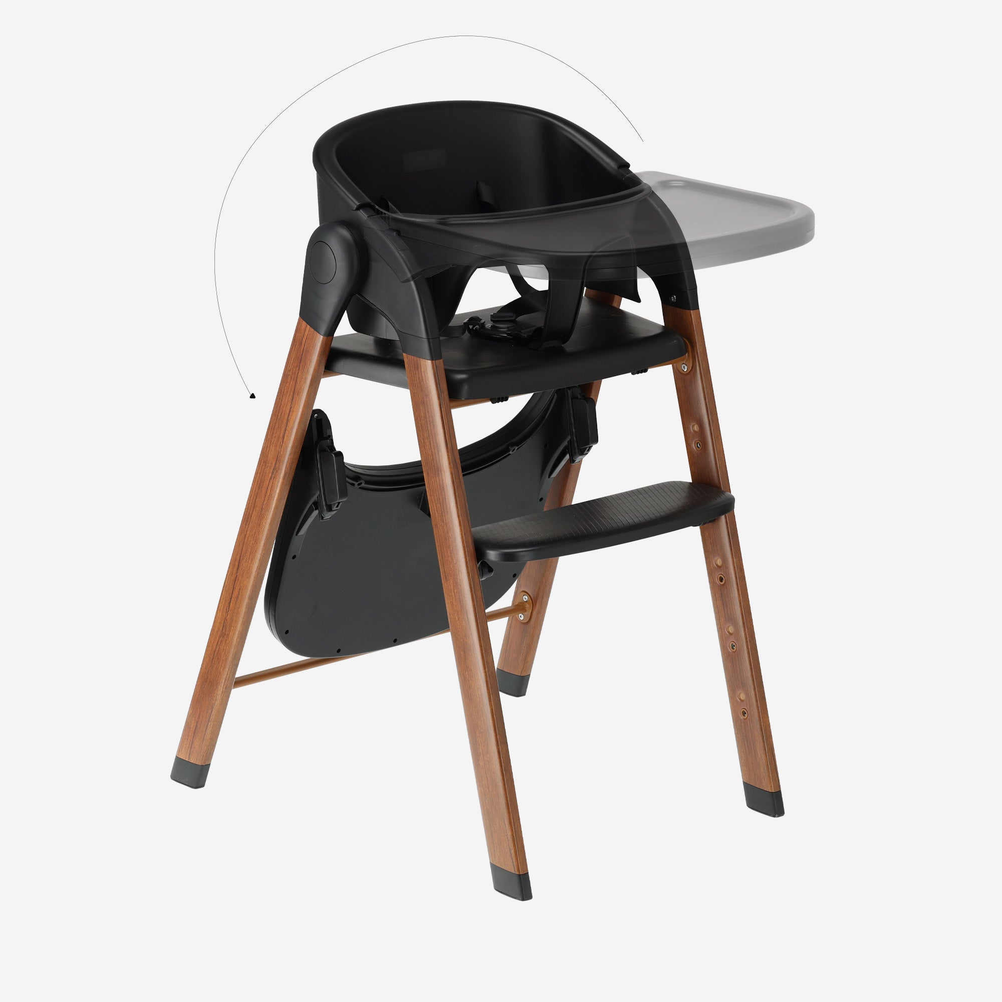 Luxury High Chair Black / Wood
