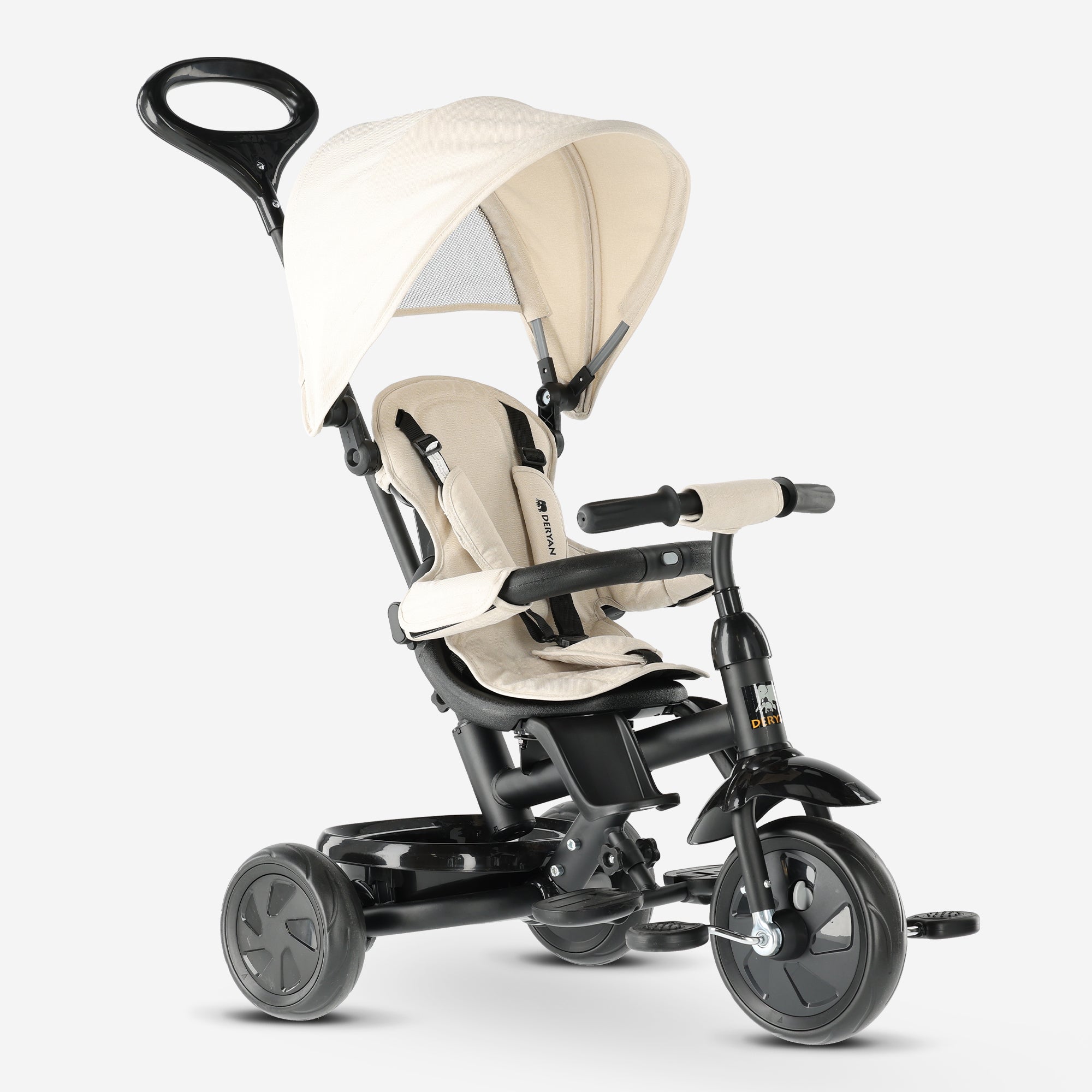 Adventurer Tricycle with push bar Beige