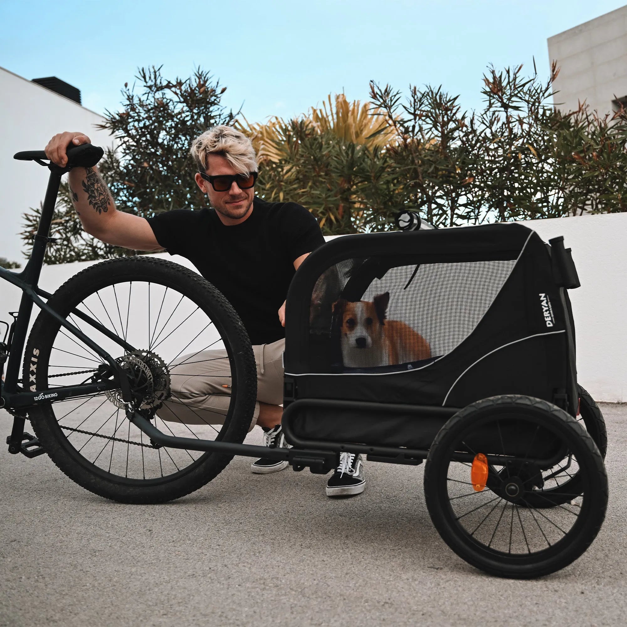 Faltbarer Hundefahrradanhänger Bis zu 20 kg E-Bike geeignet