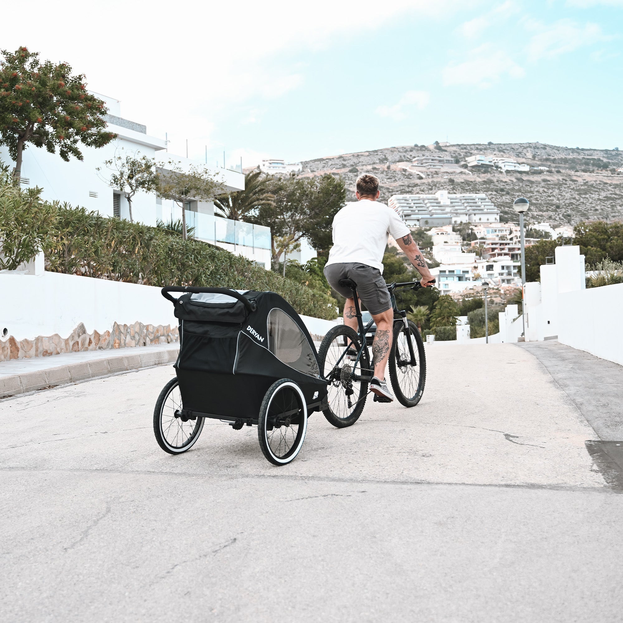 Fahrradanhänger Wanderwagen Schwarz Für Fahrrad Laufen