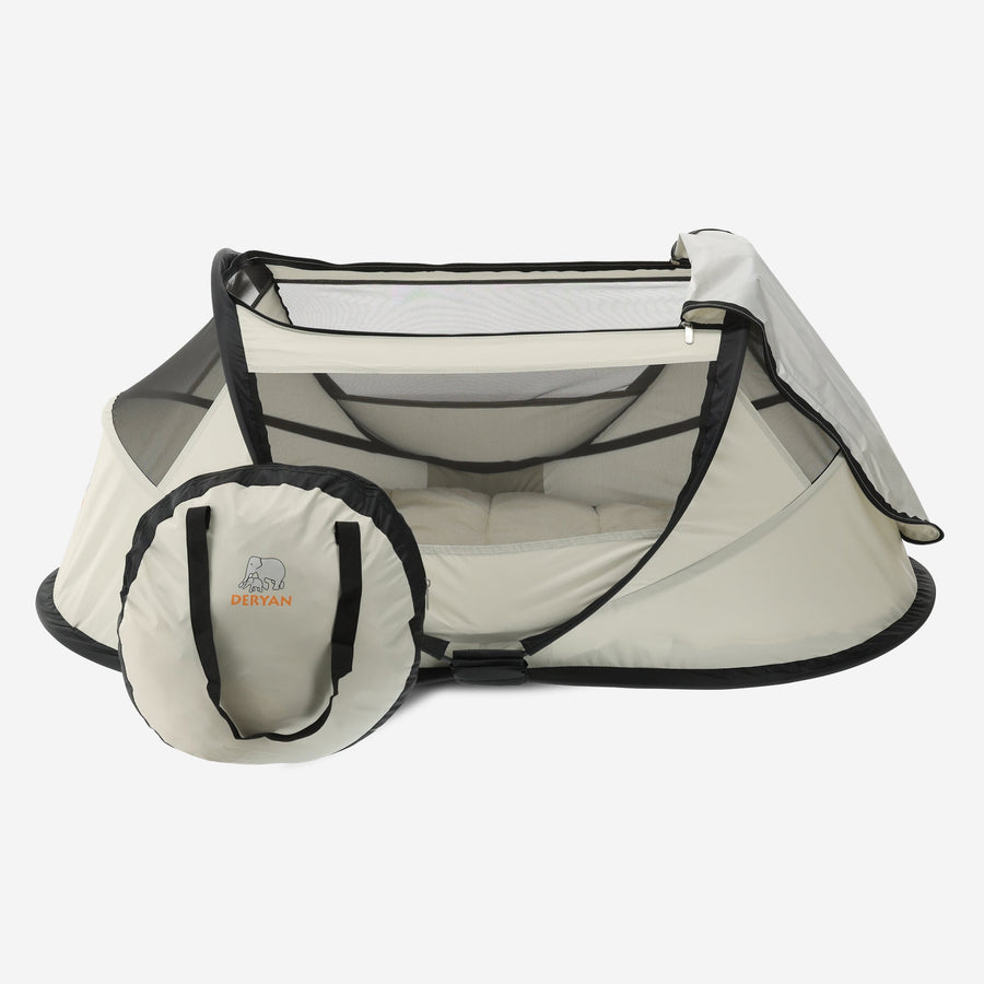 BabyBox: lettino da campeggio con tenda + copertina in cotone - Avorio
