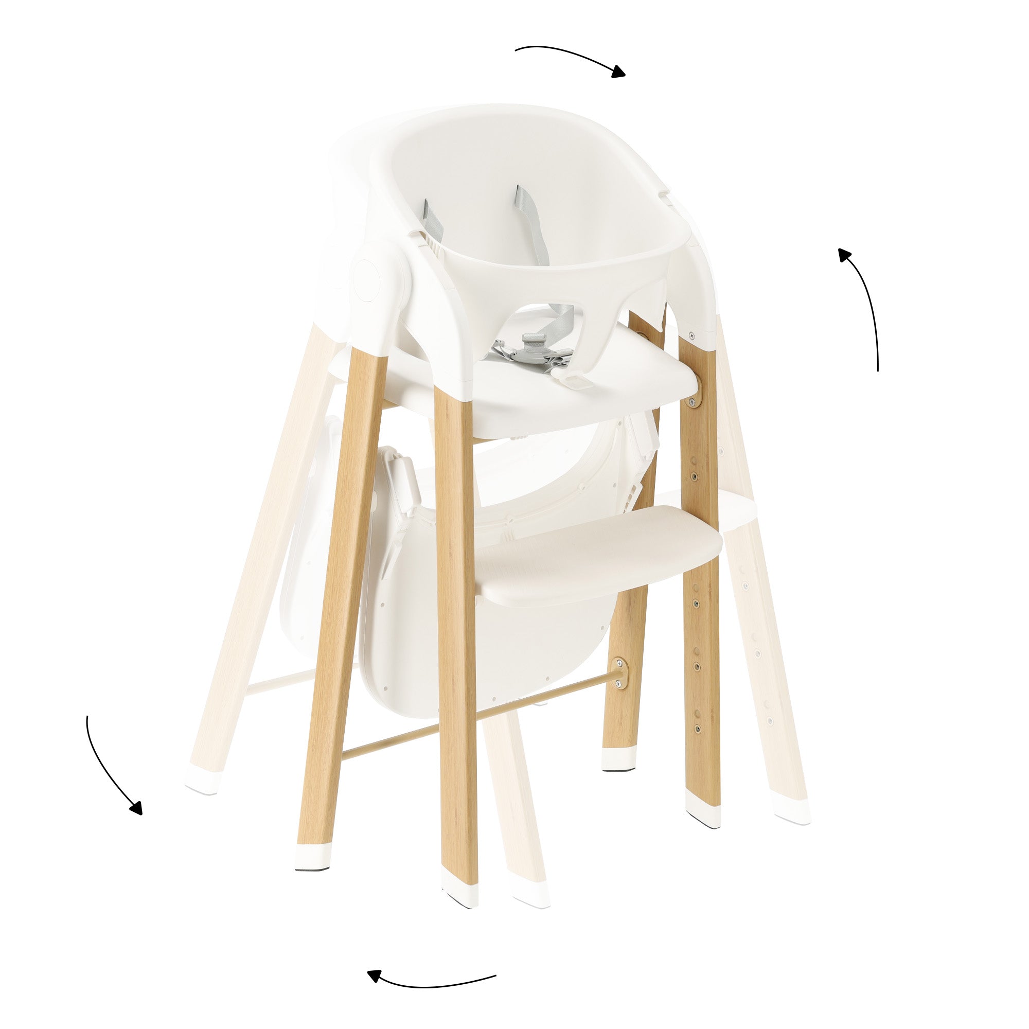 Luxury High Chair White / Wood