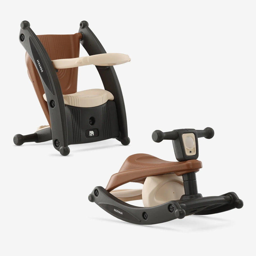 Tobi 2-i-1 stol og gyngestol - Brun/Creme
