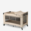 Lit de camping de luxe avec sac de transport inclus - Alèse incluse - Rehausseur de matelas inclus Nougat