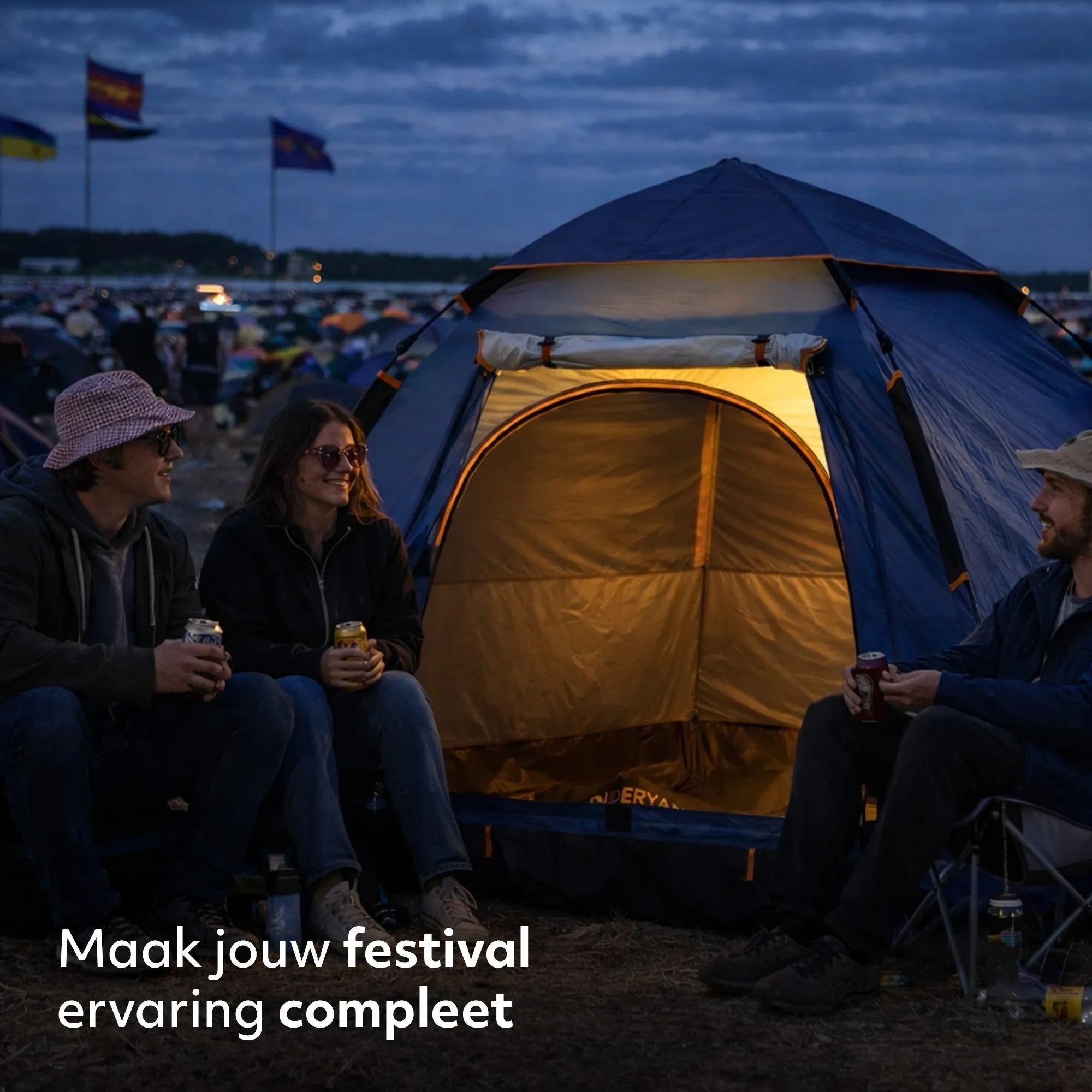 Pop-Up-Zelt XL Navy Schnellaufbau