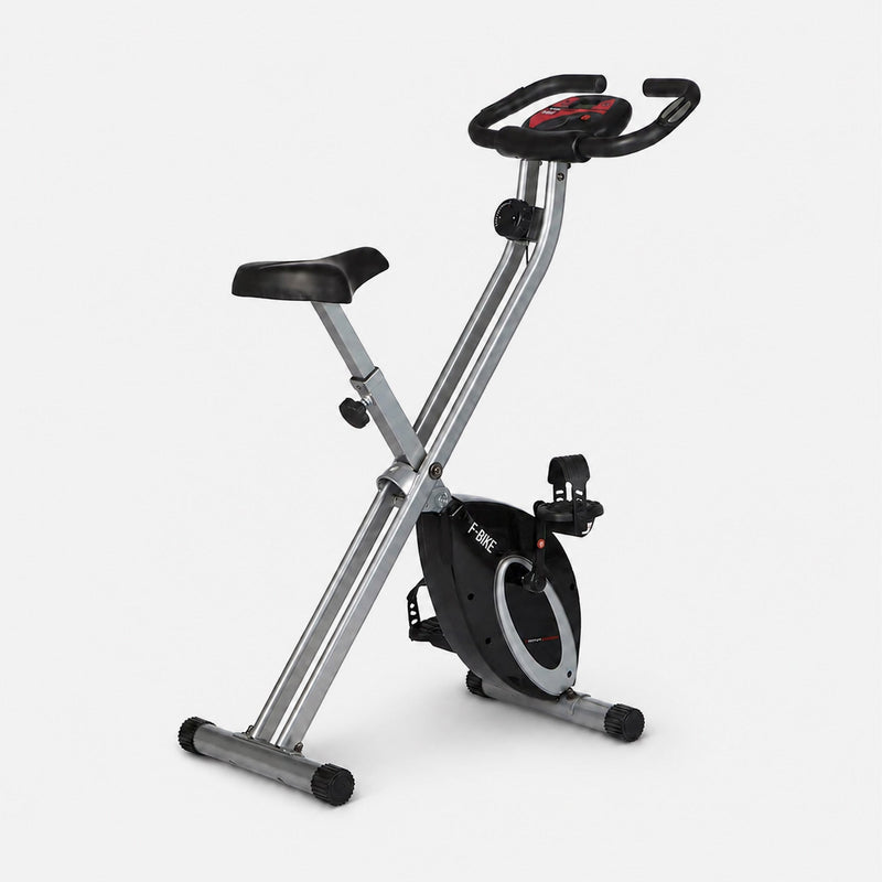 Bicicleta estática plegable Ultrasport F-Bike – 8 niveles de resistencia – Pantalla LCD – Medición de la frecuencia cardíaca – Negro/Plata