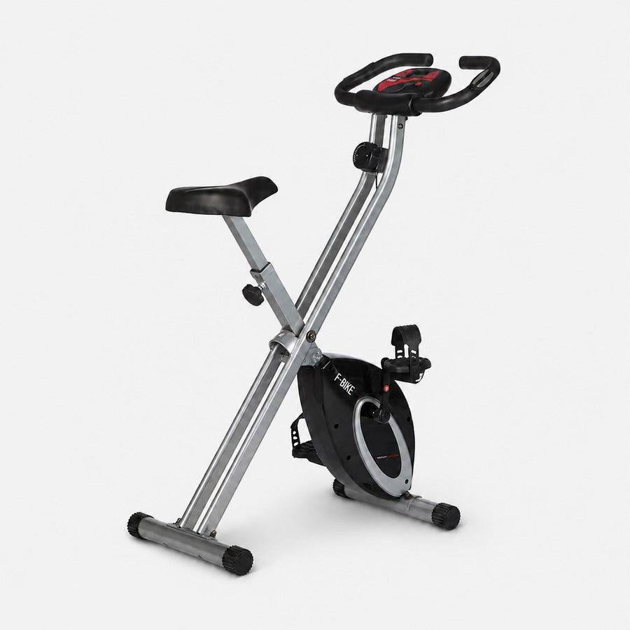 Ultrasport F-Bike Folding Exercise Bike – 8 Resistance Levels – LCD Display – Heart Rate Monitoring – Black/Silver
