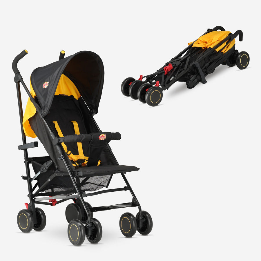 Umbrella Stroller - Adjustable Stroller - Up to 15 kg - Gray/Yellow