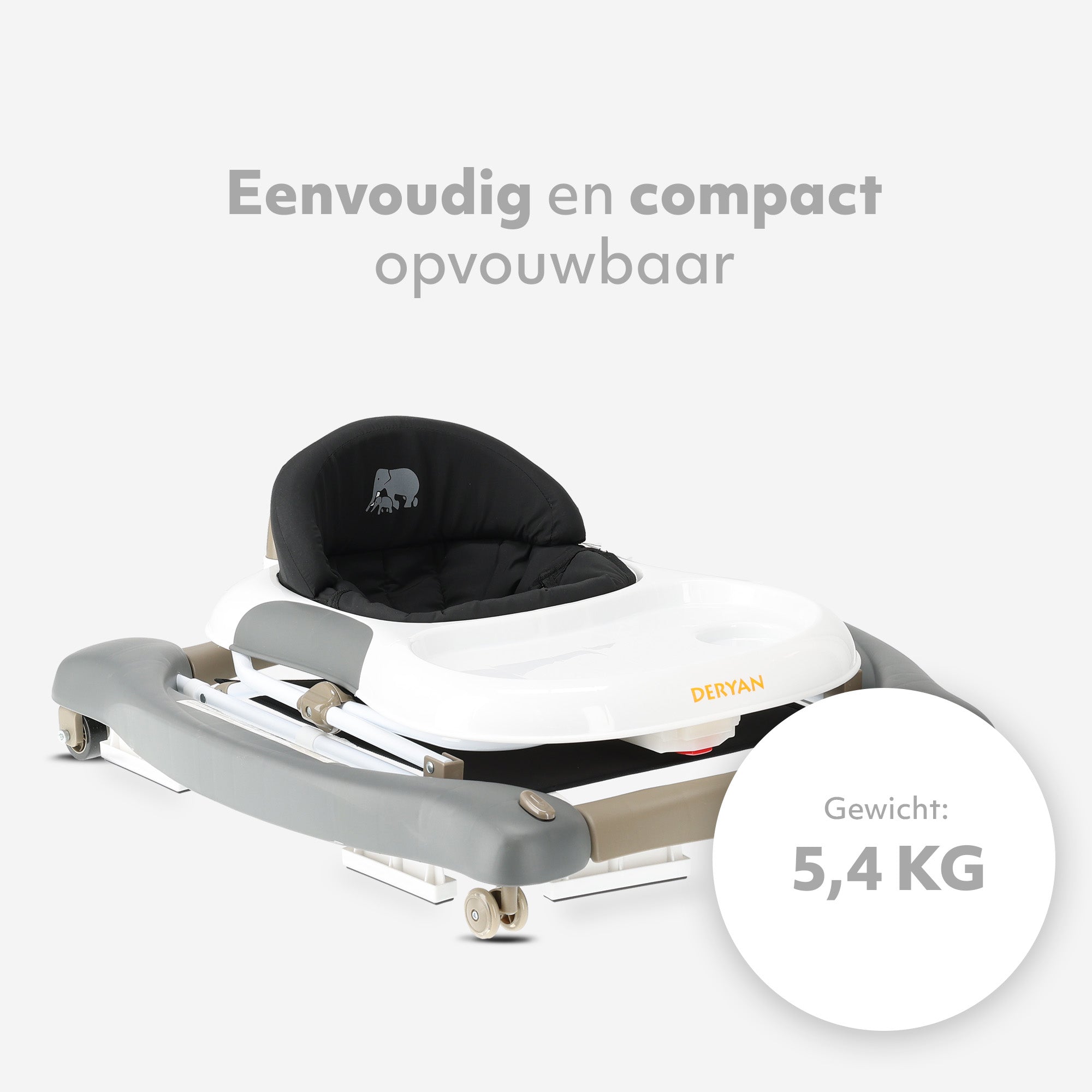 4-in-1 Loopstoel Zwart & Bruin