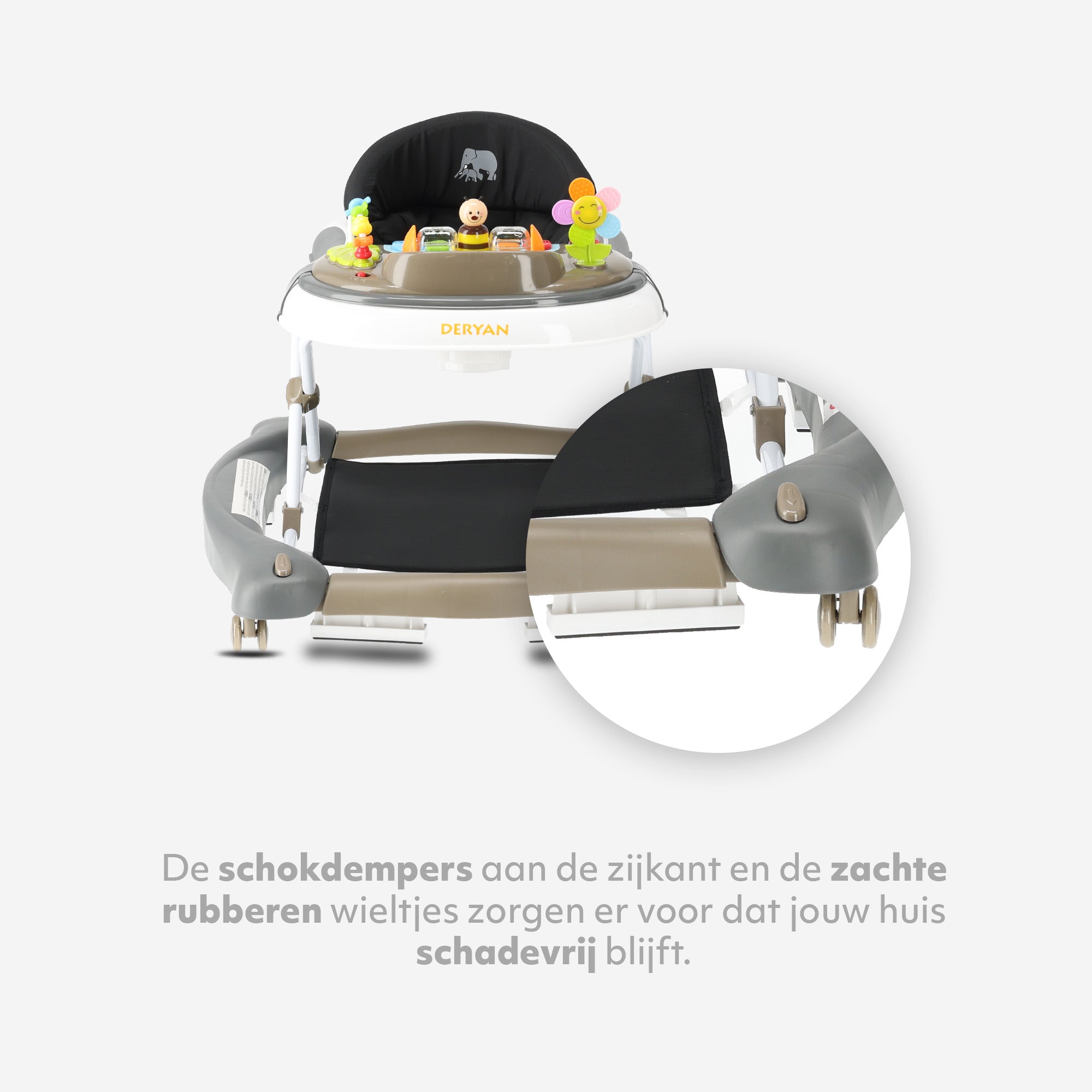 4-in-1 Loopstoel Zwart & Bruin