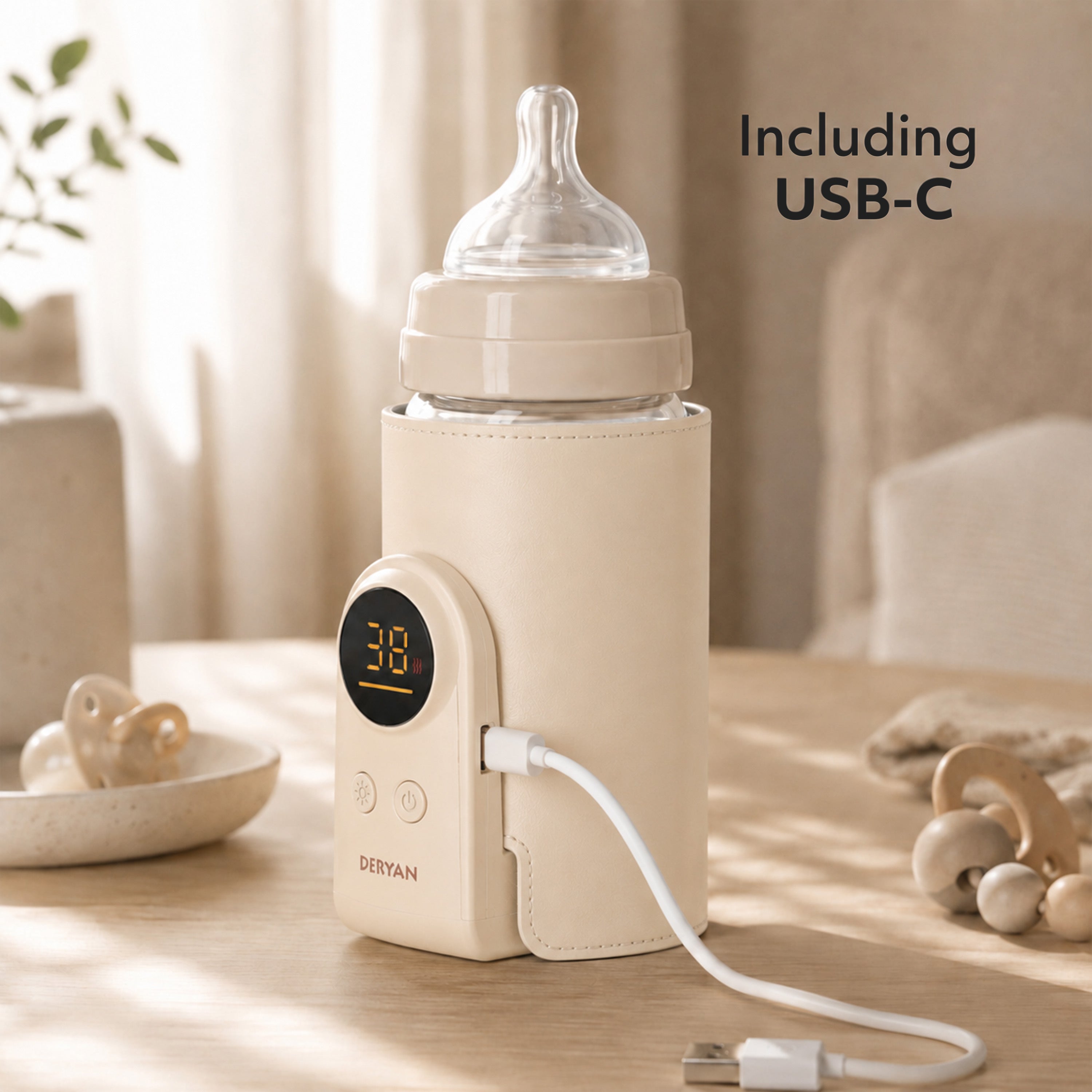 Portable Bottle Warmer Sleeve  - Cream