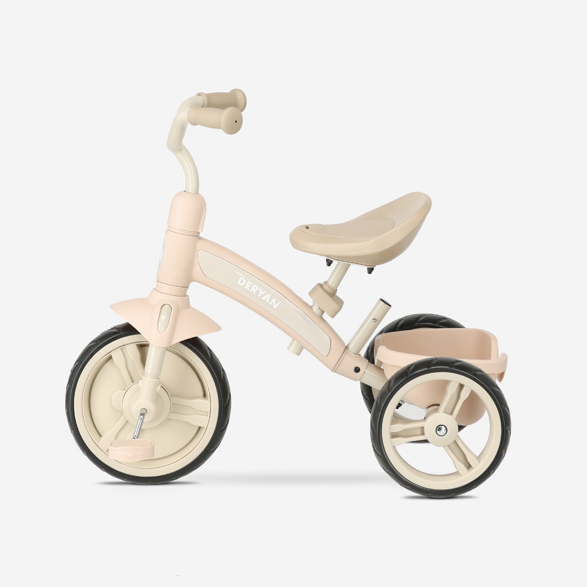 Driewieler met duwstang - Beige
