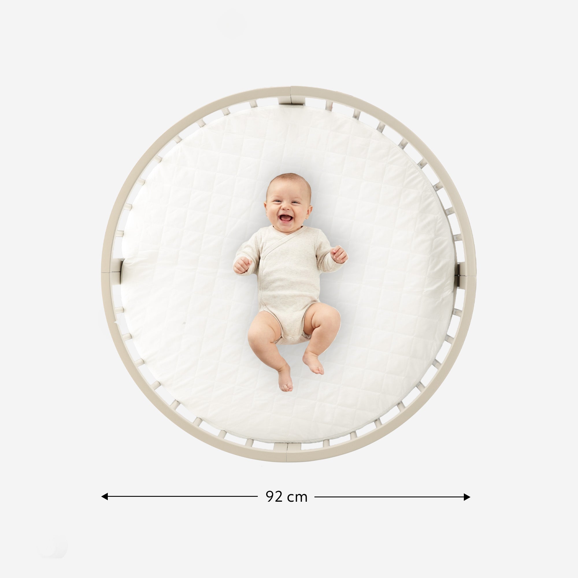 Willow Wooden Round Playpen with Mattress - Sand