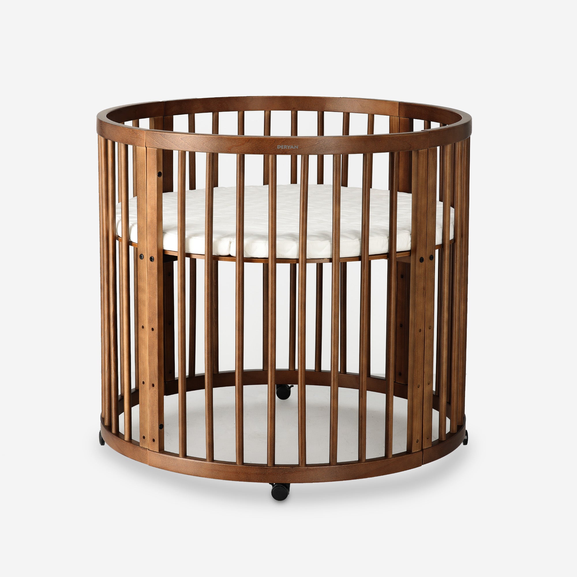 Willow Wooden Round Playpen with Mattress - Brown