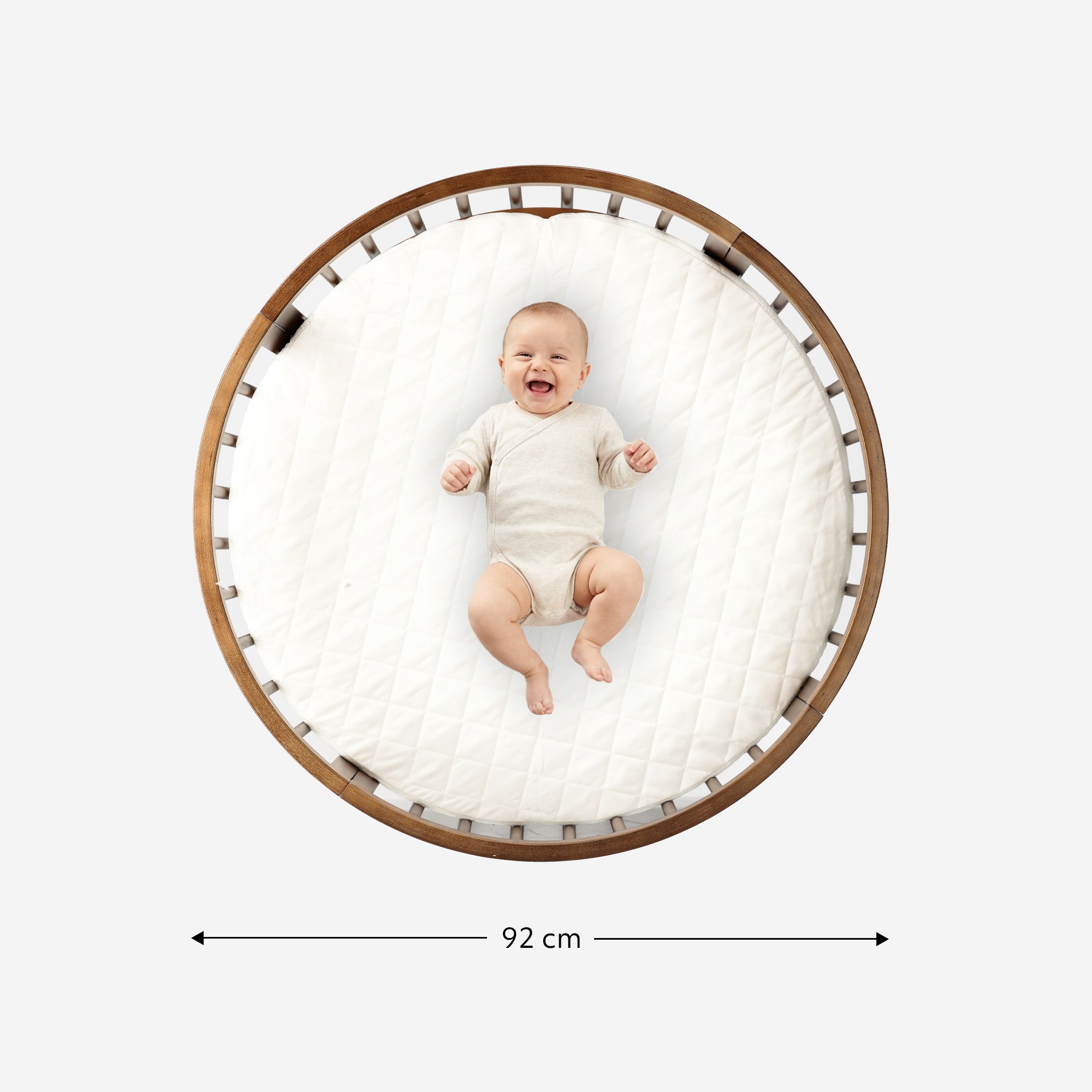 Willow Wooden Round Playpen with Mattress - Brown