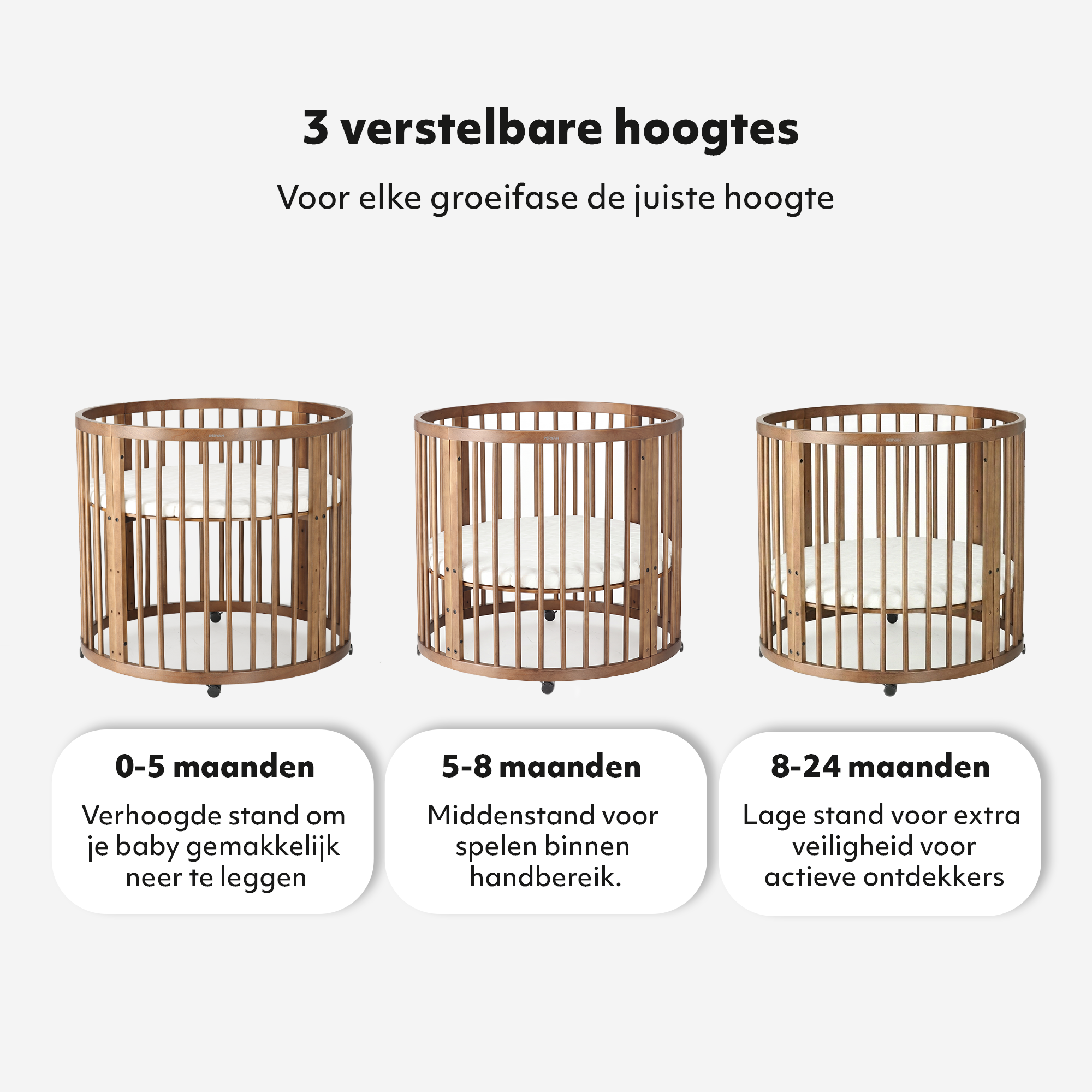 Willow Houten Ronde Box inclusief matras - Brown