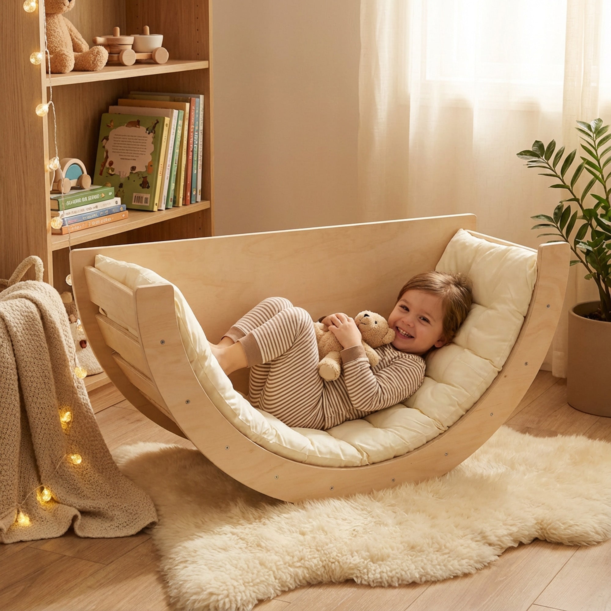 Multifunctional Climbing Arch - 5 in 1 model - Play Arch - Climbing Rack - Playground - Includes Cushion - Drawing Table - Wood