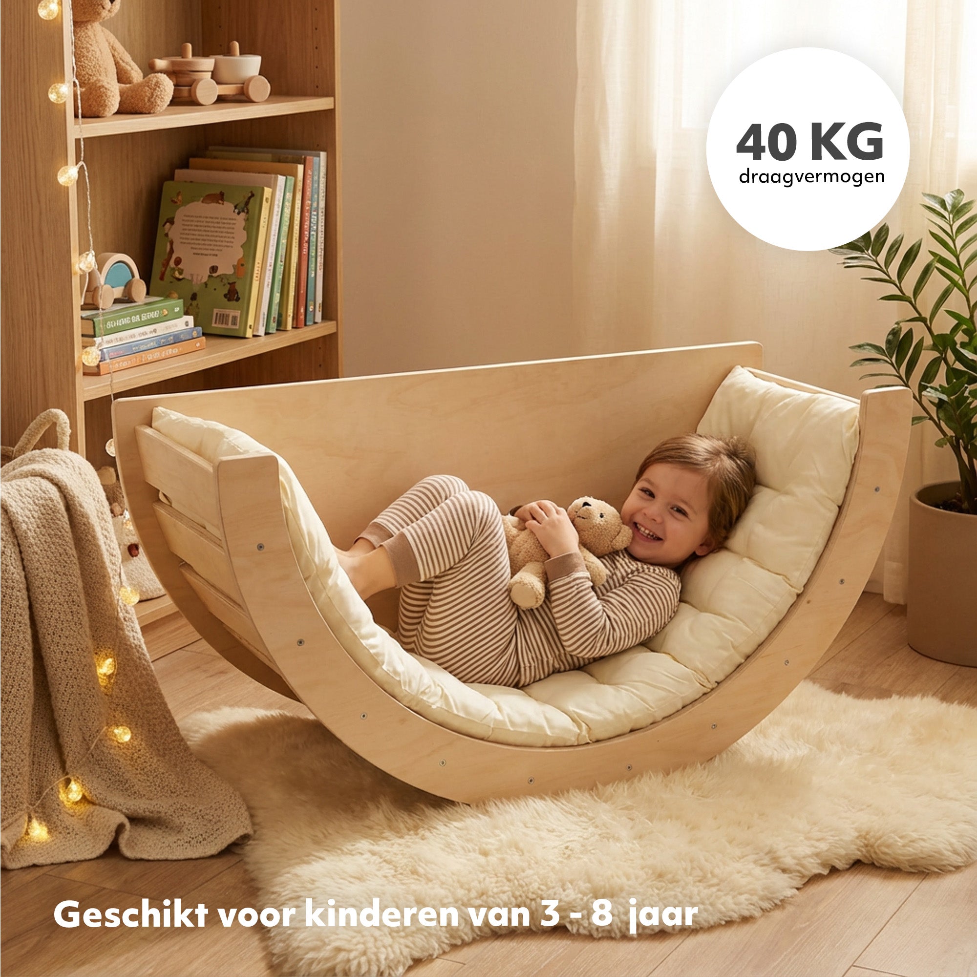 Multifunctional Climbing Arch - 5 in 1 model - Play Arch - Climbing Rack - Playground - Includes Cushion - Drawing Table - Wood