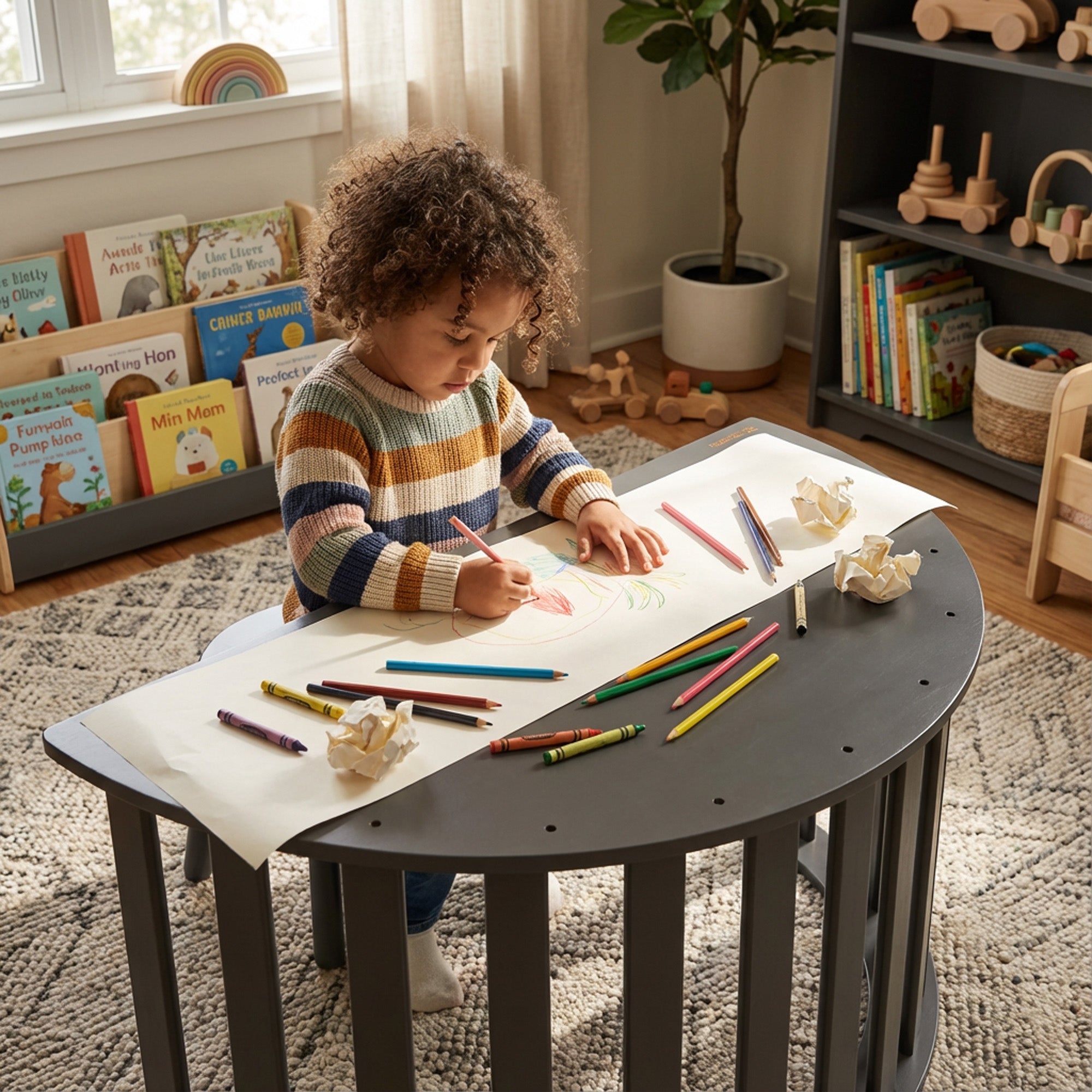 Multifunctional Climbing Arch - 5 in 1 model - Play Arch - Climbing Frame - Playground - Includes Cushion - Drawing Table - Black