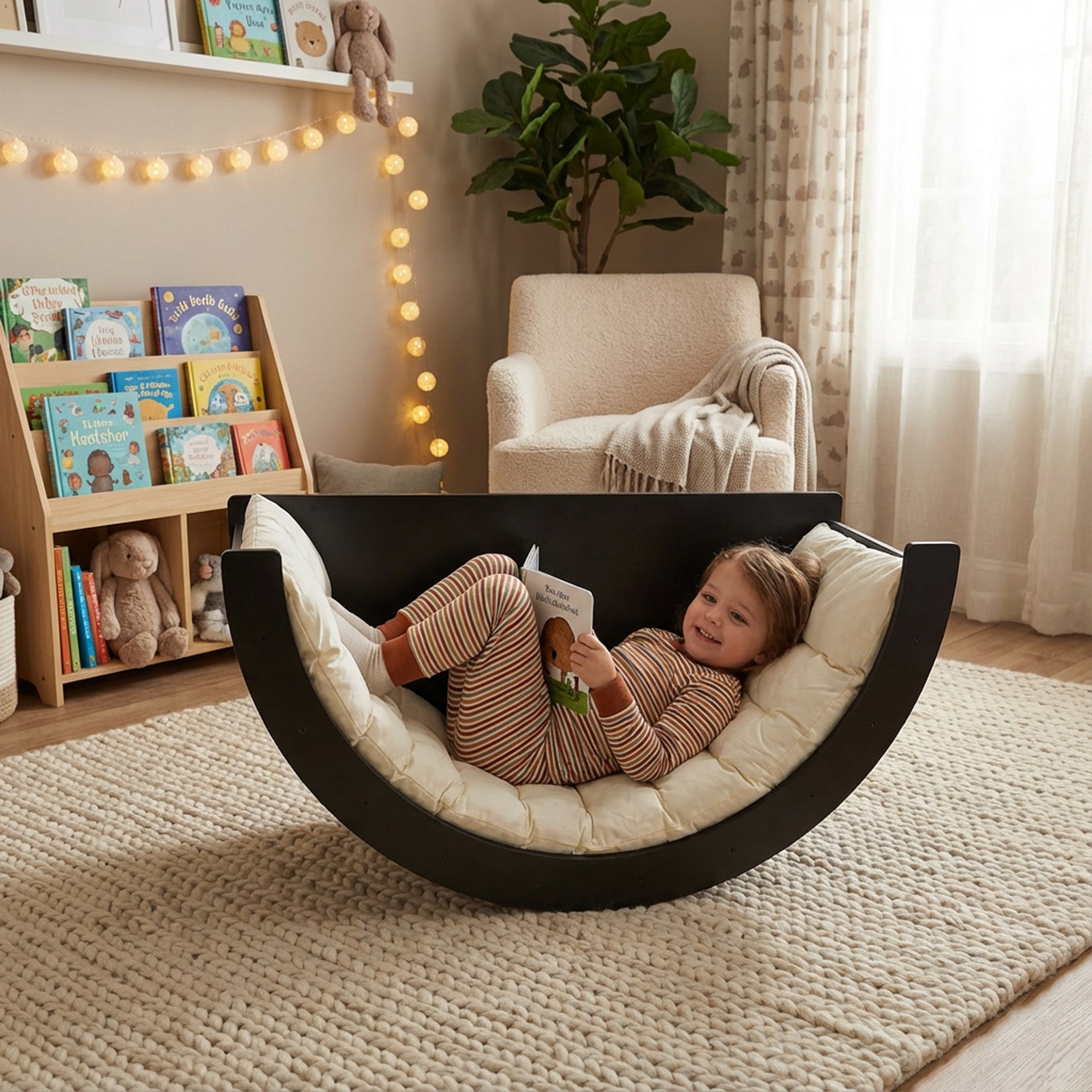 Multifunctional Climbing Arch - 5 in 1 model - Play Arch - Climbing Frame - Playground - Includes Cushion - Drawing Table - Black