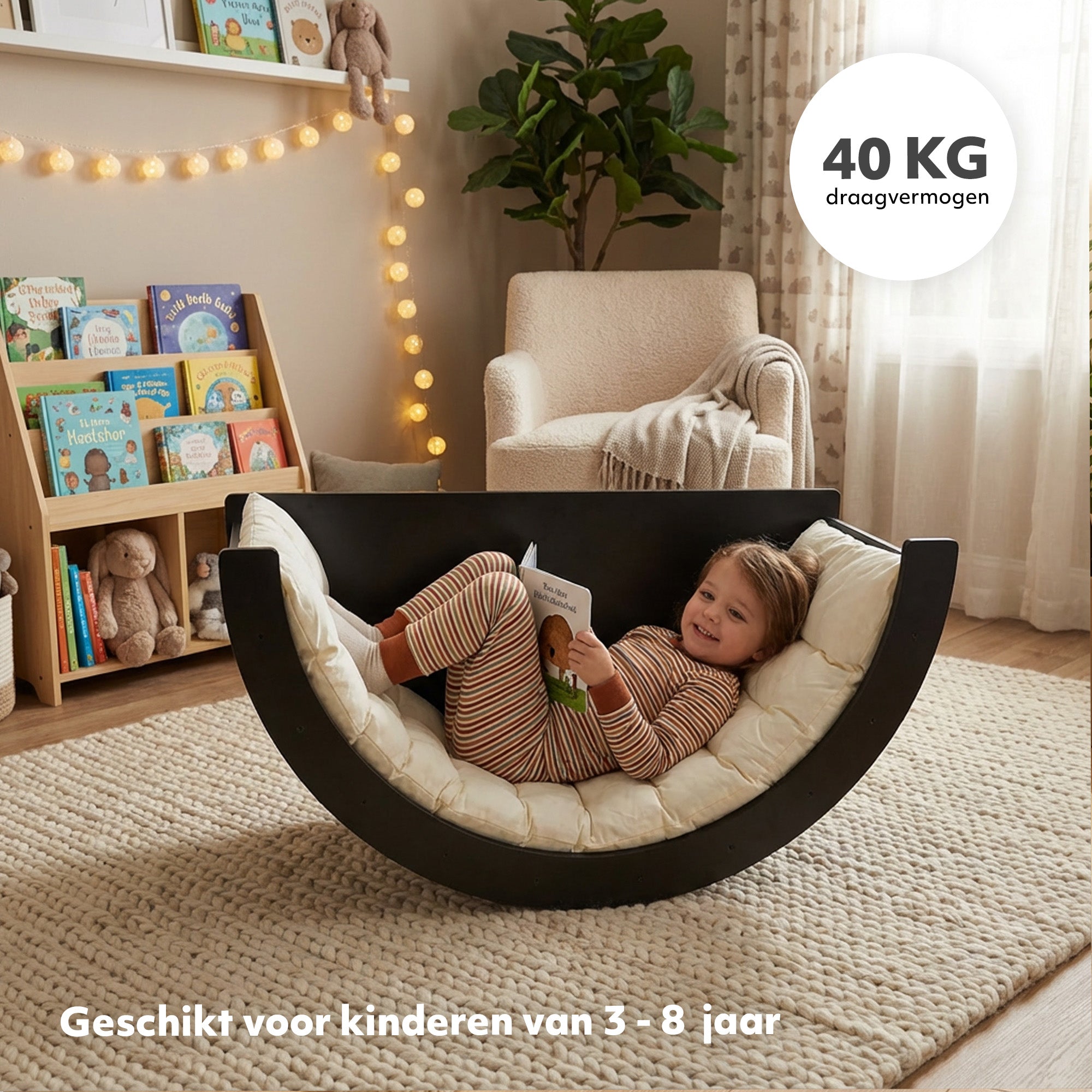 Multifunctional Climbing Arch - 5-in-1 model - Play arch - Climbing frame - Play equipment - Includes cushion - Drawing table - Black