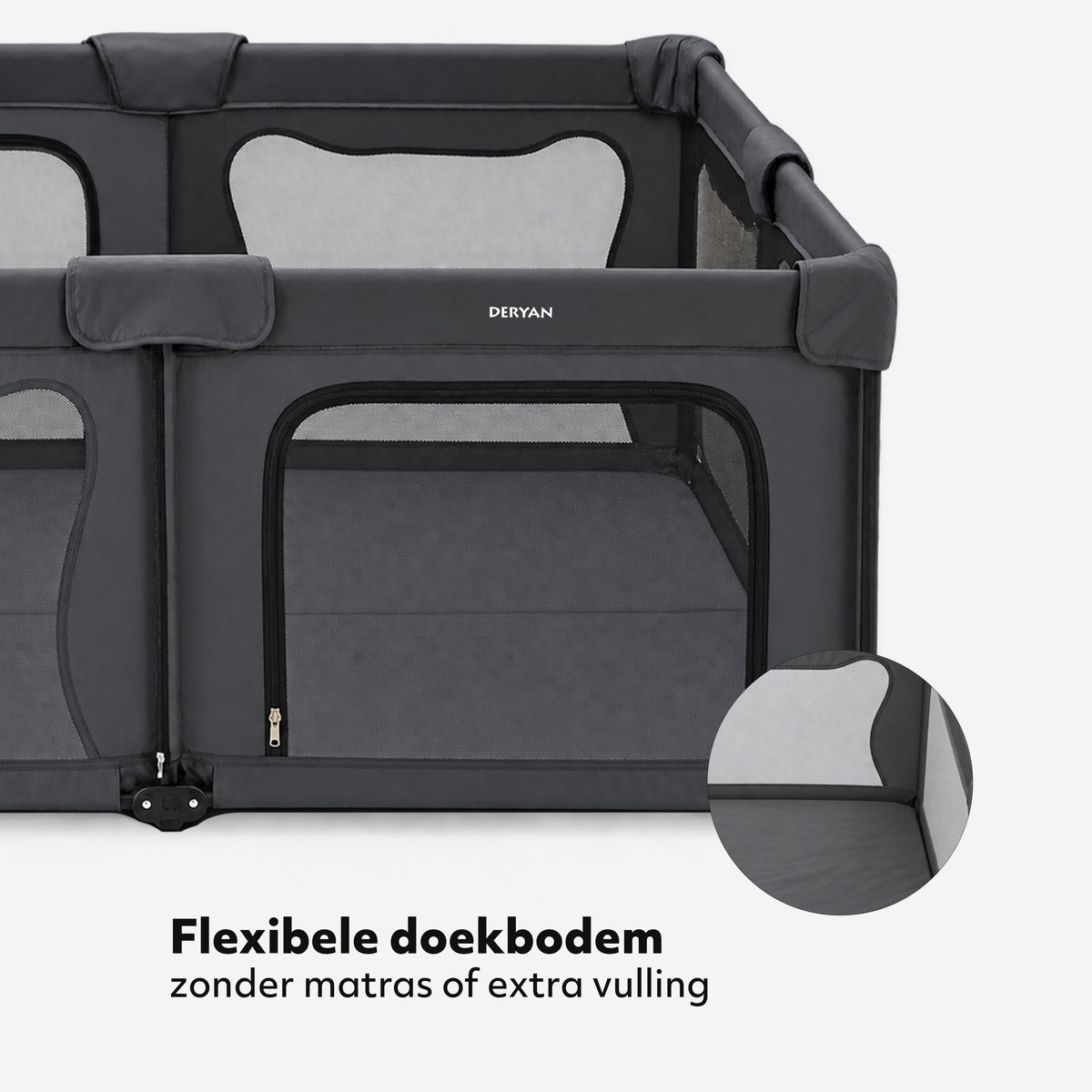Zusammenklappbarer Laufstall XL – Grau