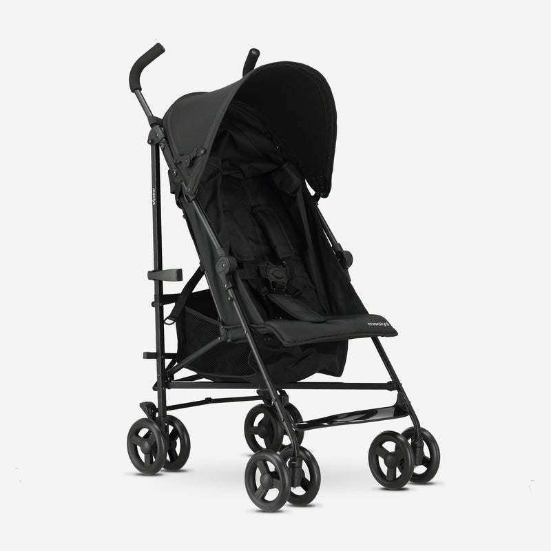 Cochecito tipo paraguas Zeke de Mooiys - Arnés de 5 puntos - Apto para niños de hasta 22 kg - Negro