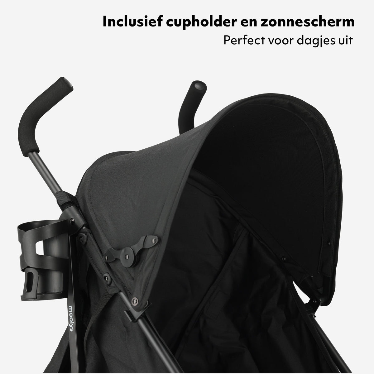 Mooiys Zeke Umbrella Stroller - 5-Point Harness - Suitable for Children up to 22 kg - Black