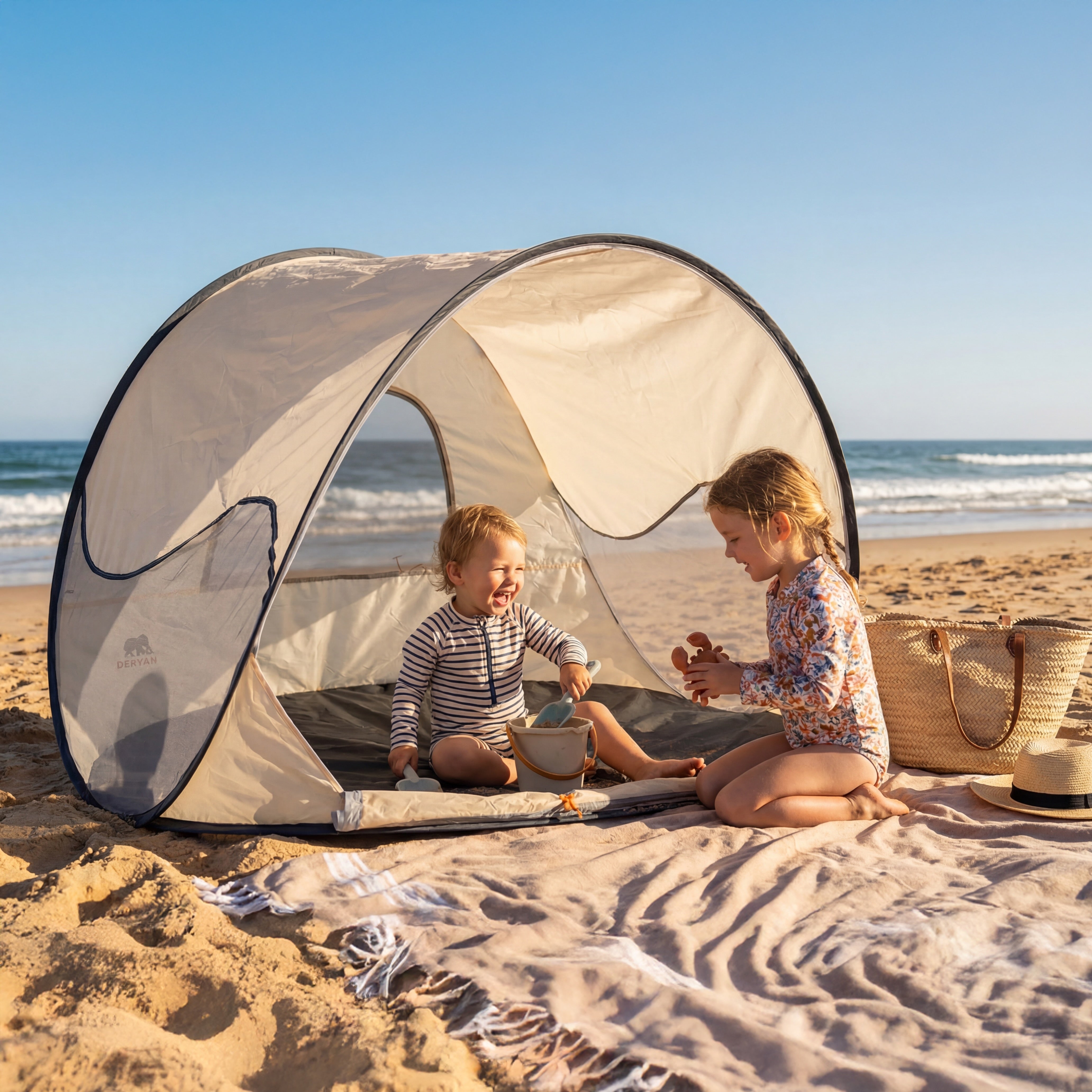BESTIF Strandtent groot, 220 x 110 cm, strandtent, zonwering BESTIF Strandtent groot, 220 x 110 cm, strandtent, zonwering