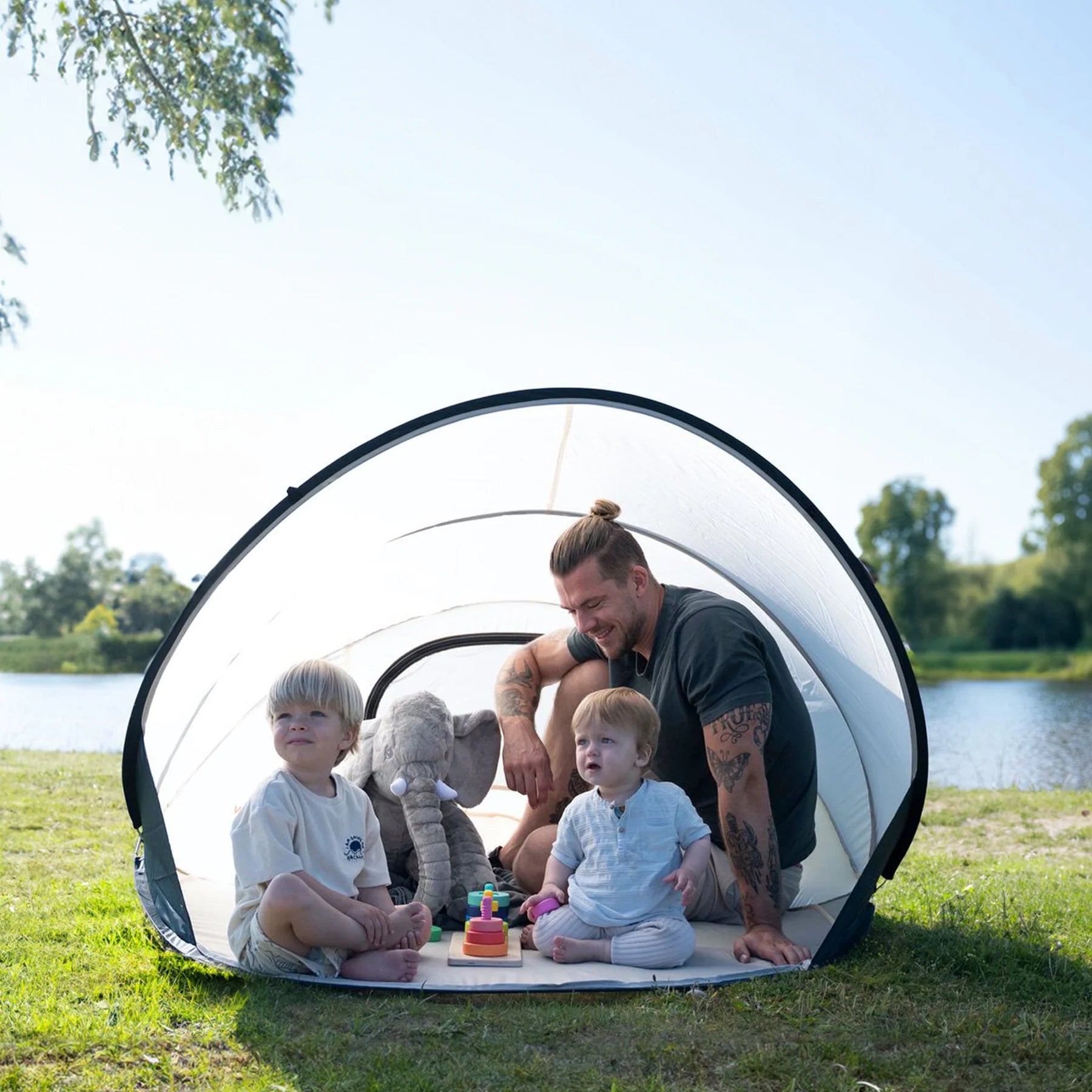 camping zelt xxl Strandzelt XXL Silber